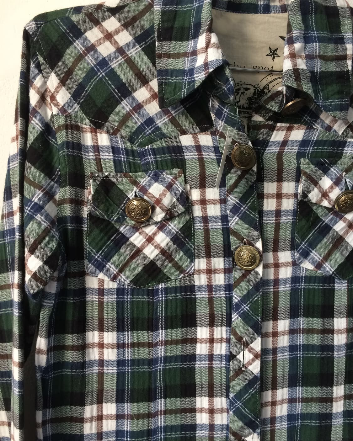 Button point check pattern shirt 상품이미지4