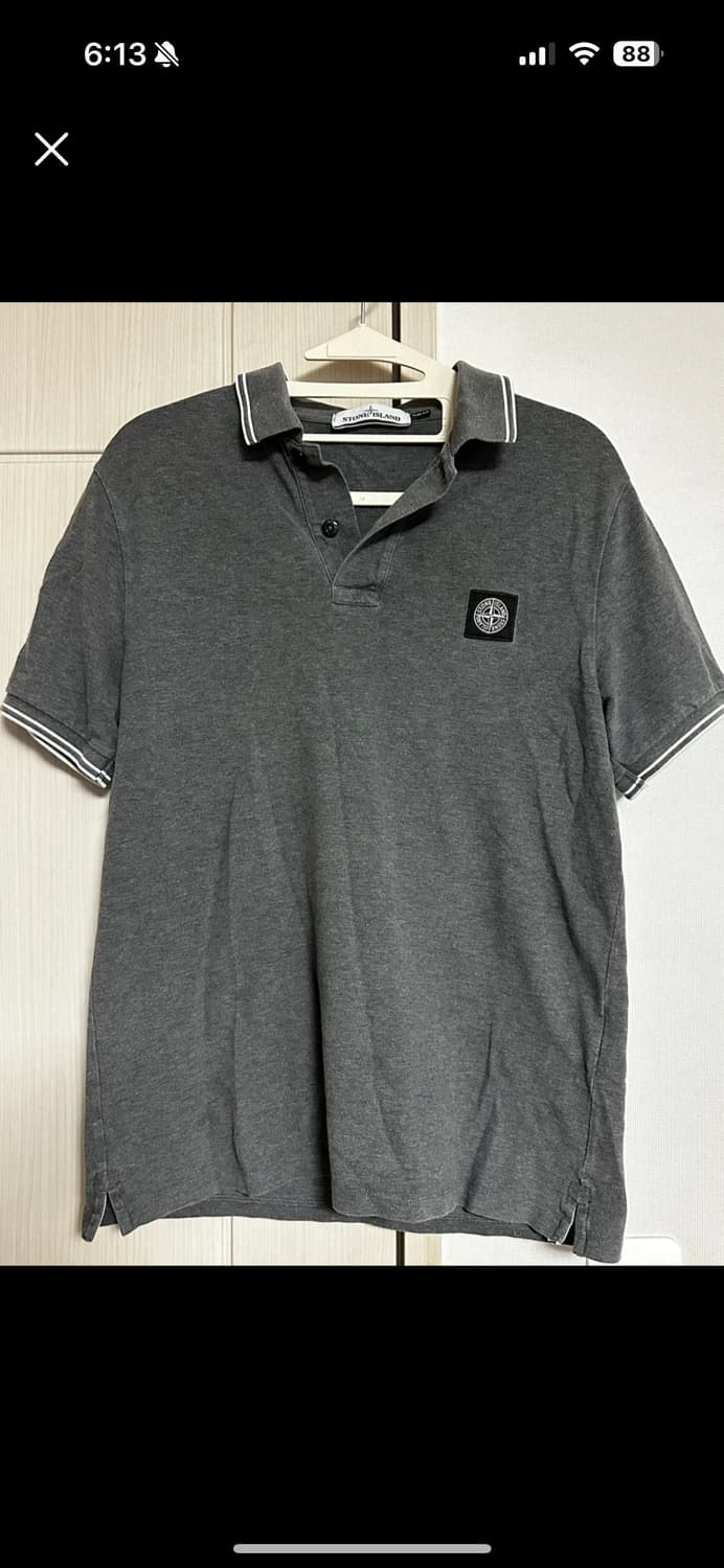 스톤아일랜드 그레이 반팔 카라티 상품이미지1