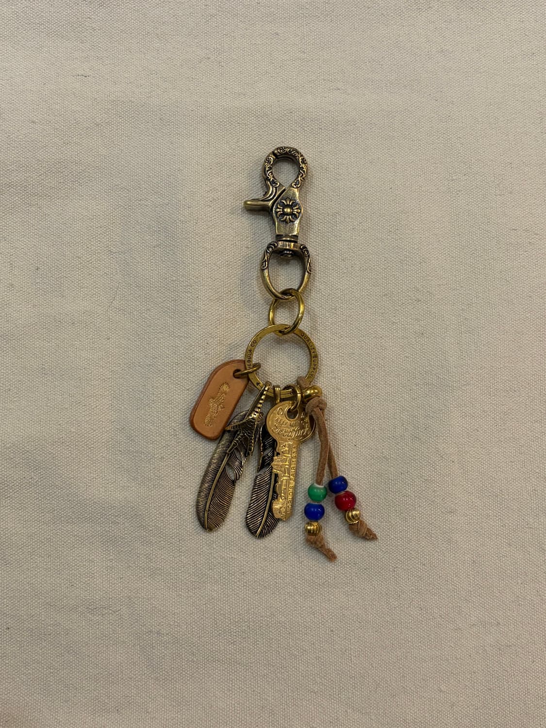 브라스 이글&페더 빈티지 키링 상품이미지1