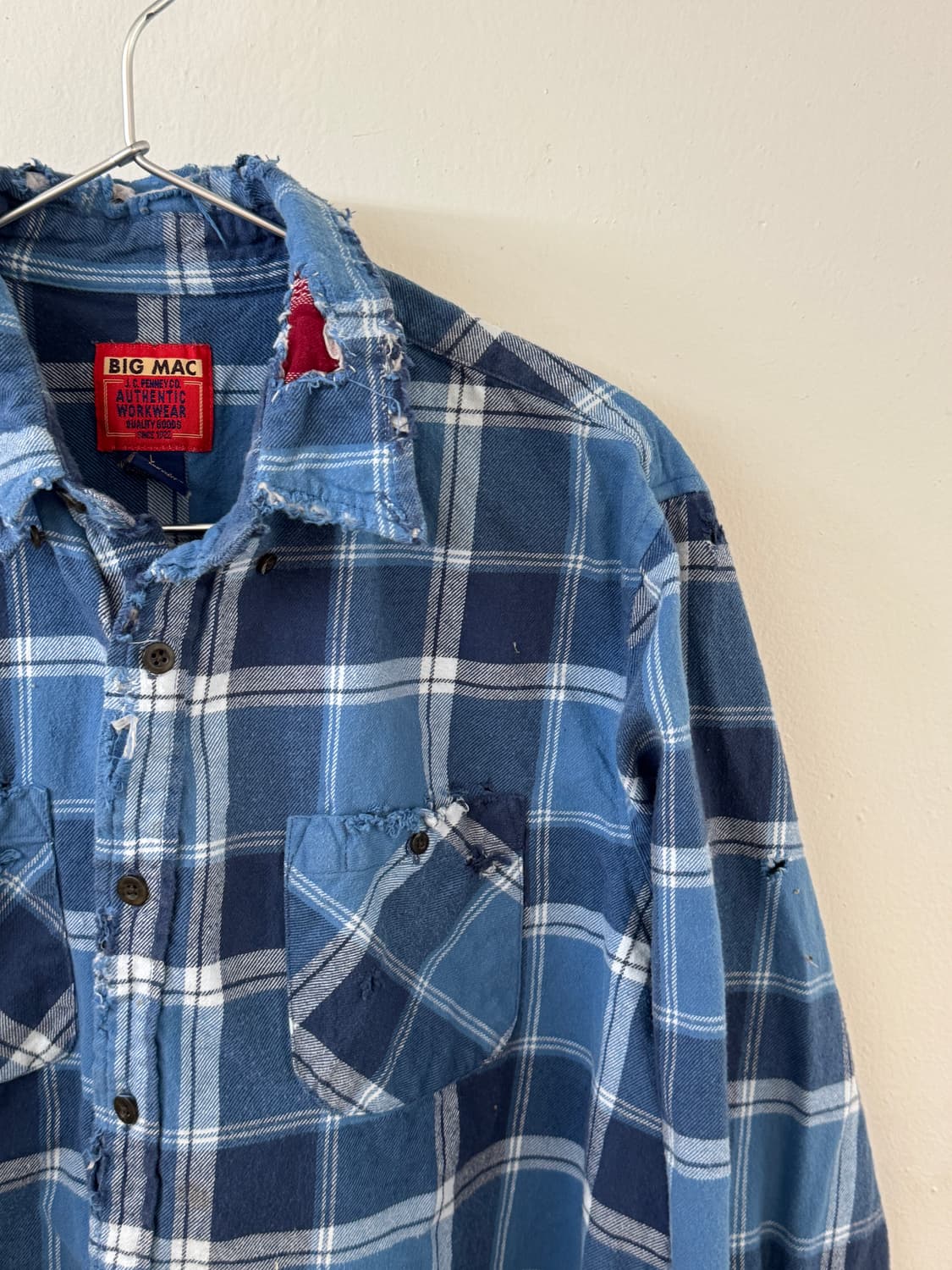 90s big mac flannel repair button shirt 상품이미지3