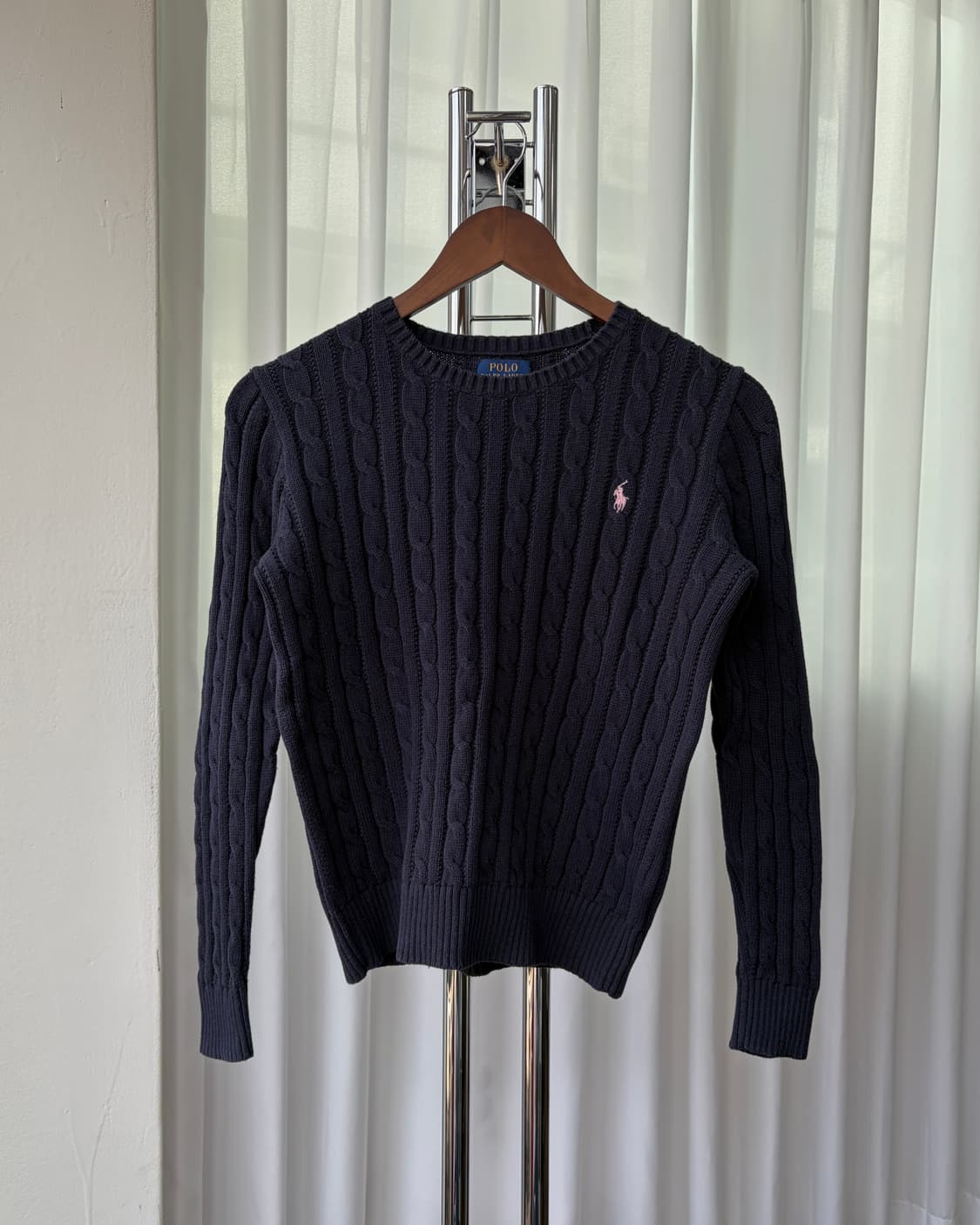 [XS]폴로 랄프로렌 걸즈 꽈배기 케이블 니트 navy 상품이미지2