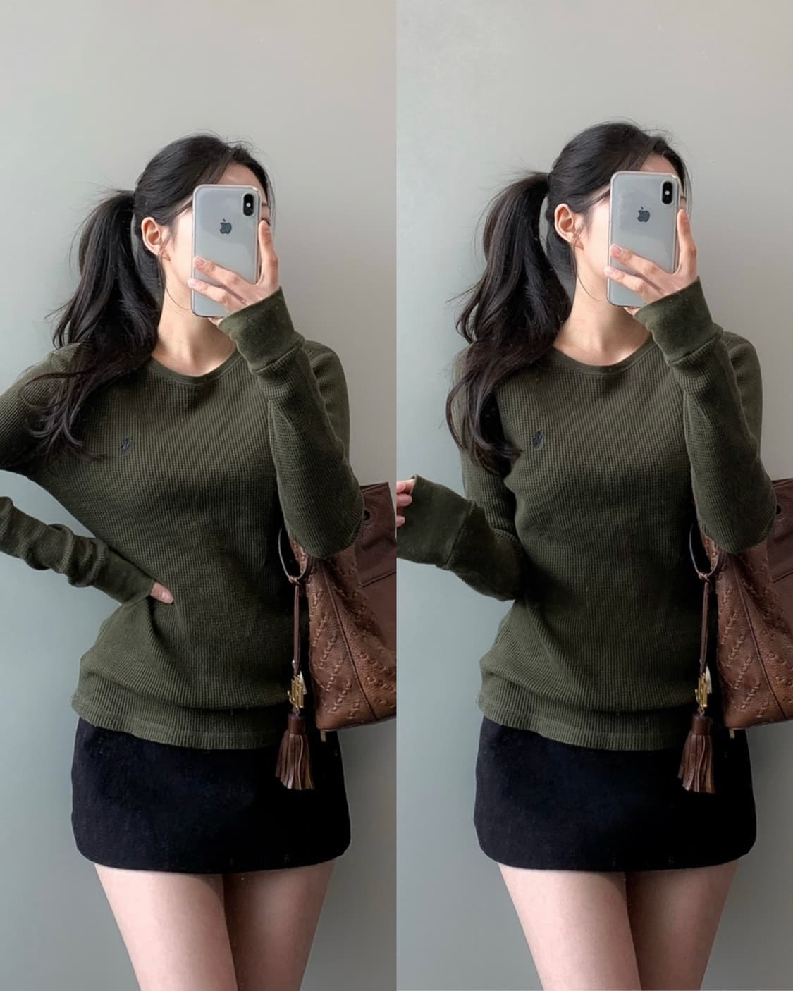 폴로 와플 롱슬리브 상품이미지1