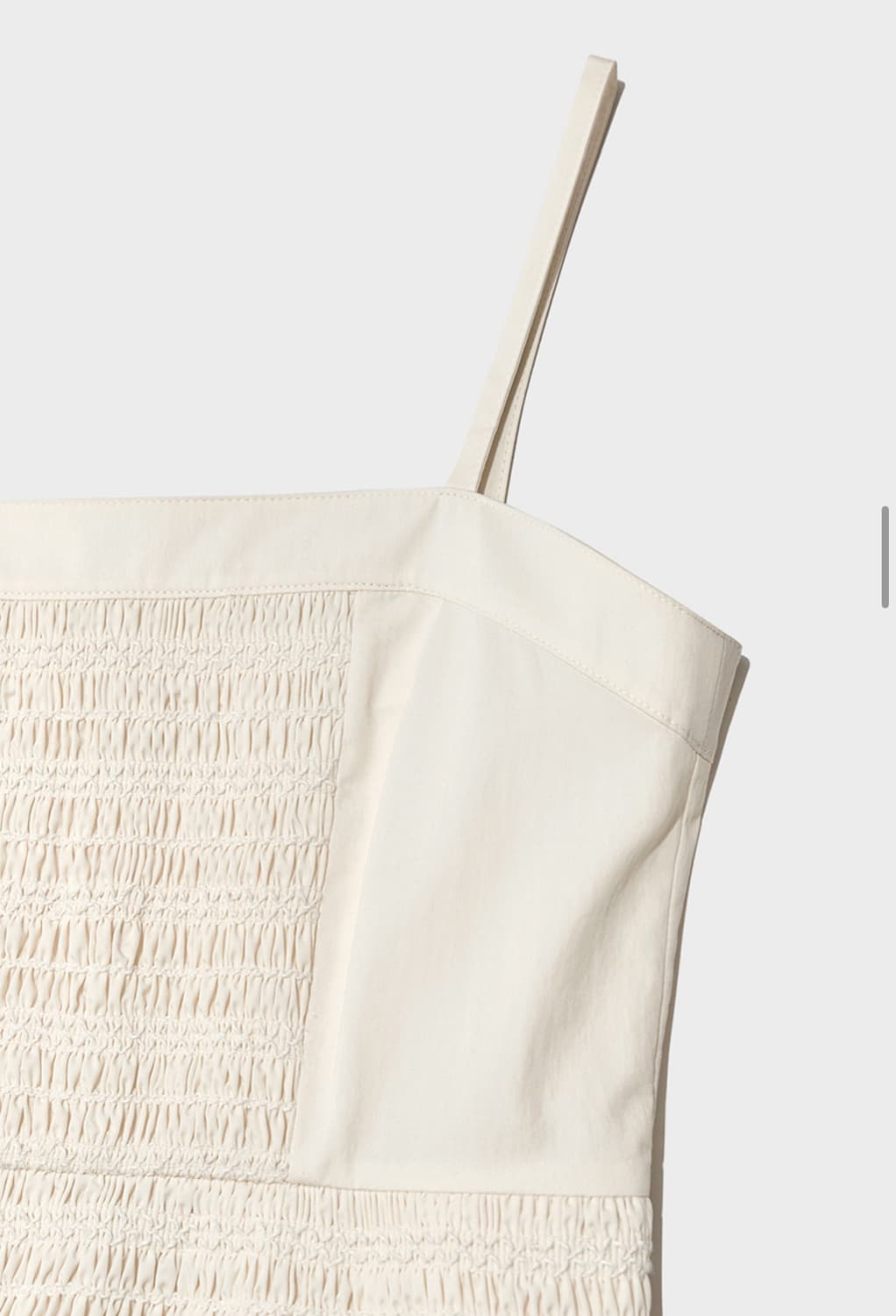  킨더살몬 Smocking Shirring Dress Cream 상품이미지5