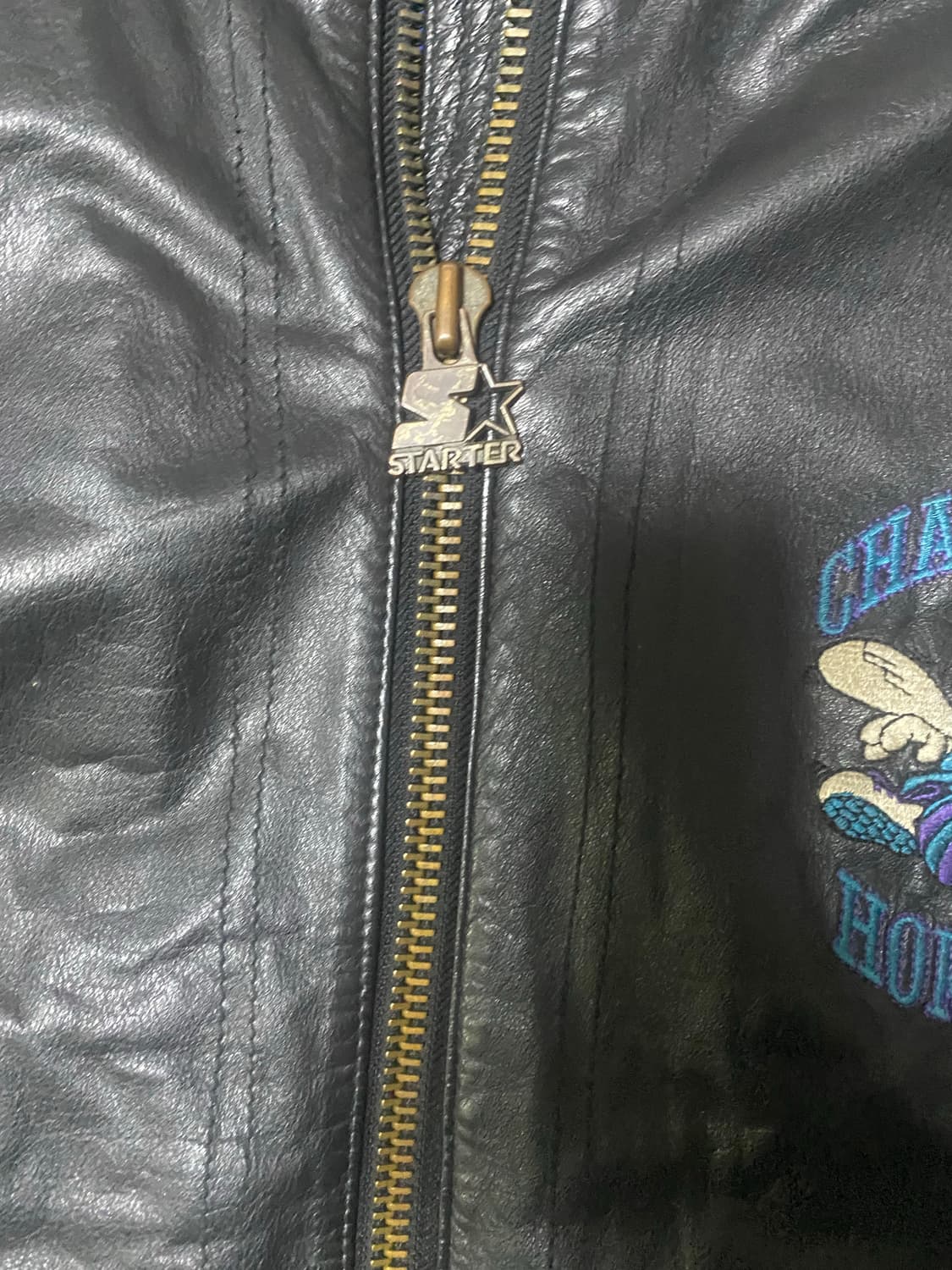 NBA 90s 샬럿 호네츠 스타터 가죽자켓 상품이미지3