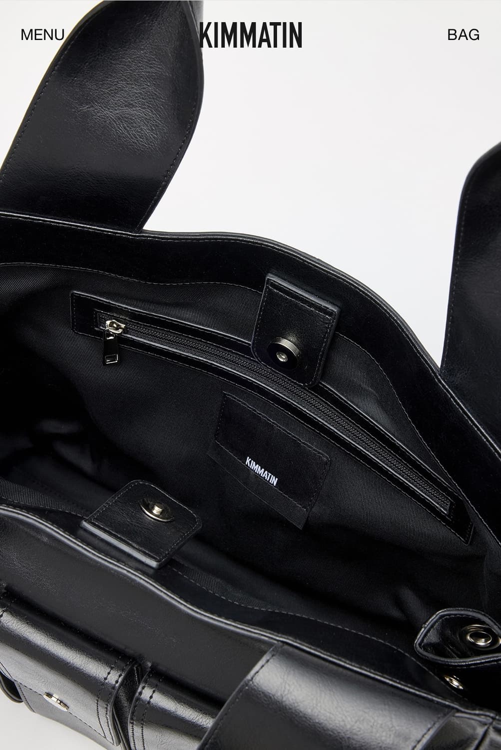 마뗑킴의 킴마틴 멀티포켓 레더 쇼퍼백 상품이미지5
