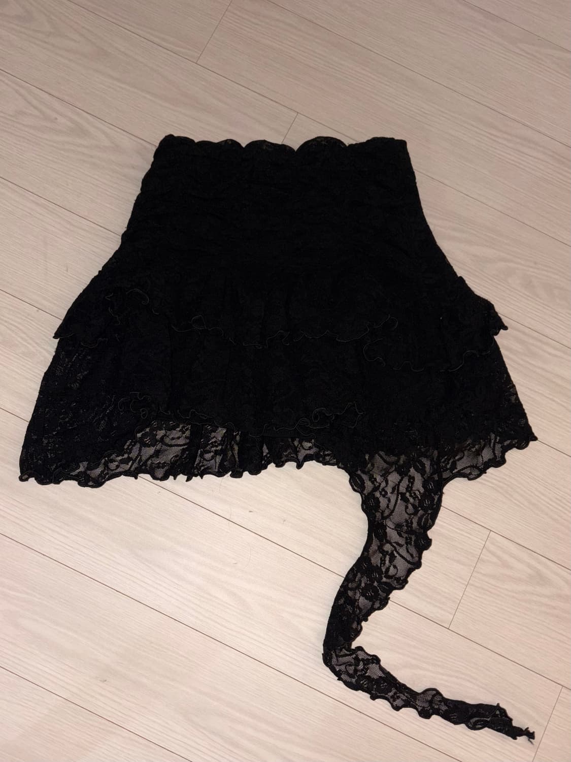 블랙 레이스 스커트 상품이미지1