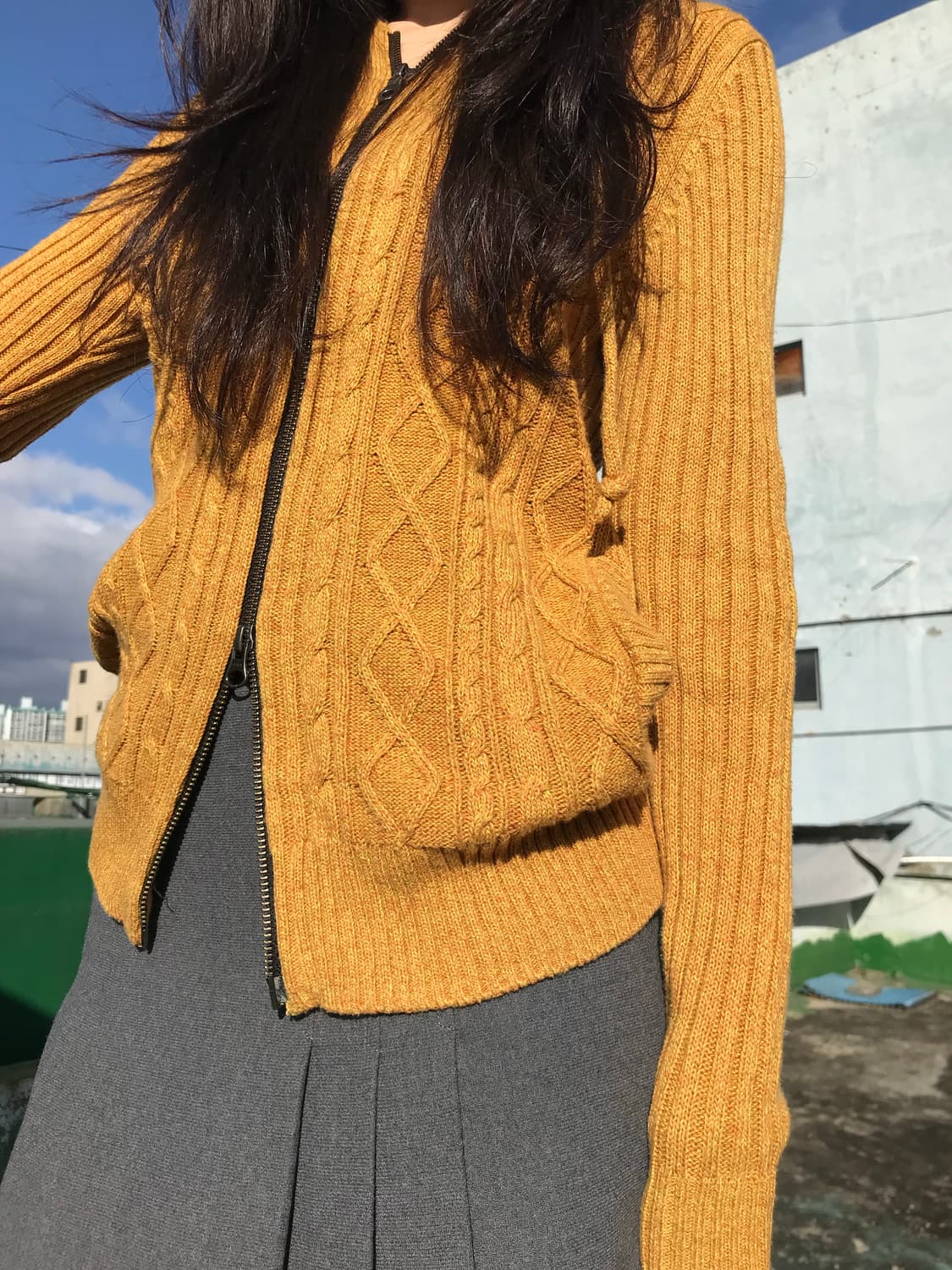 Michel Klein 머스타드 집업니트 상품이미지7