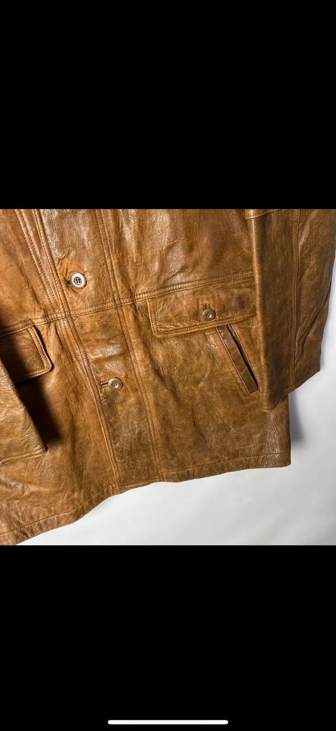 Japan vintage 레더 코트 상품이미지3