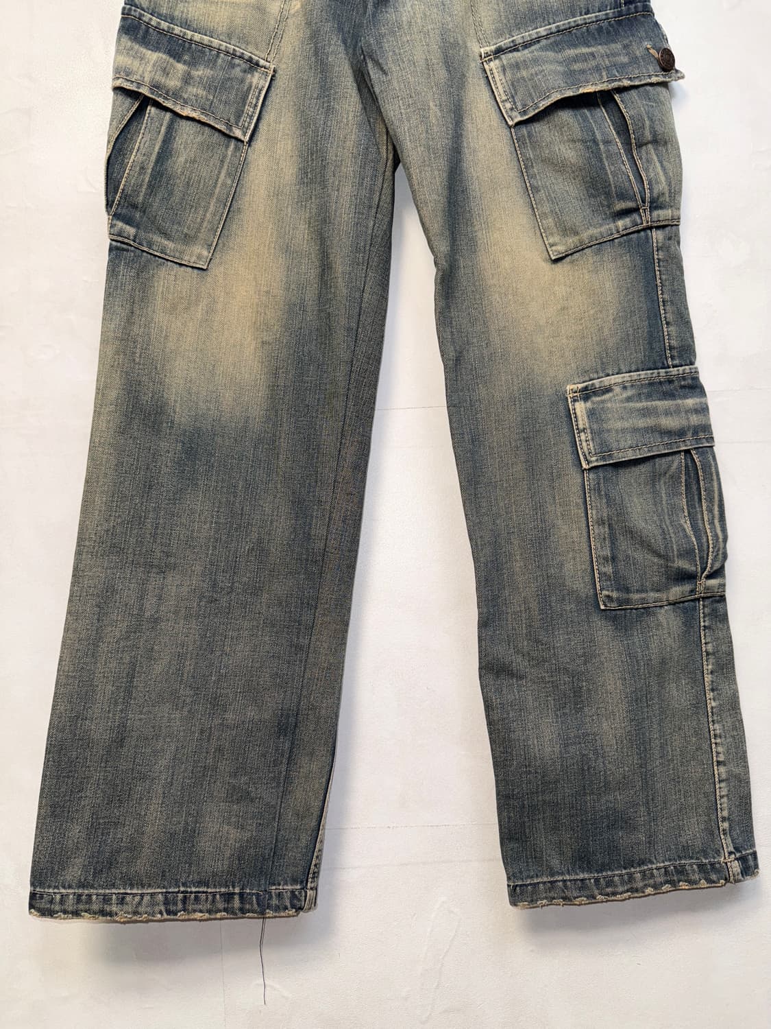 Washing denim multi pocket cargo pants  상품이미지3