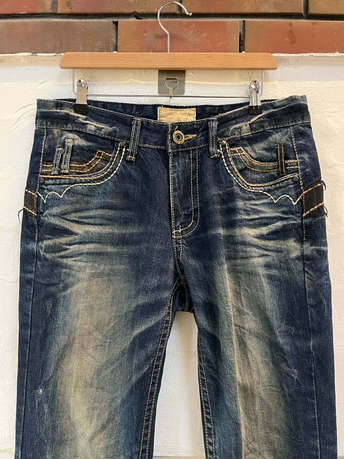 Lolita Jeans 스트레이트 워싱 데님 진 W32 상품이미지2