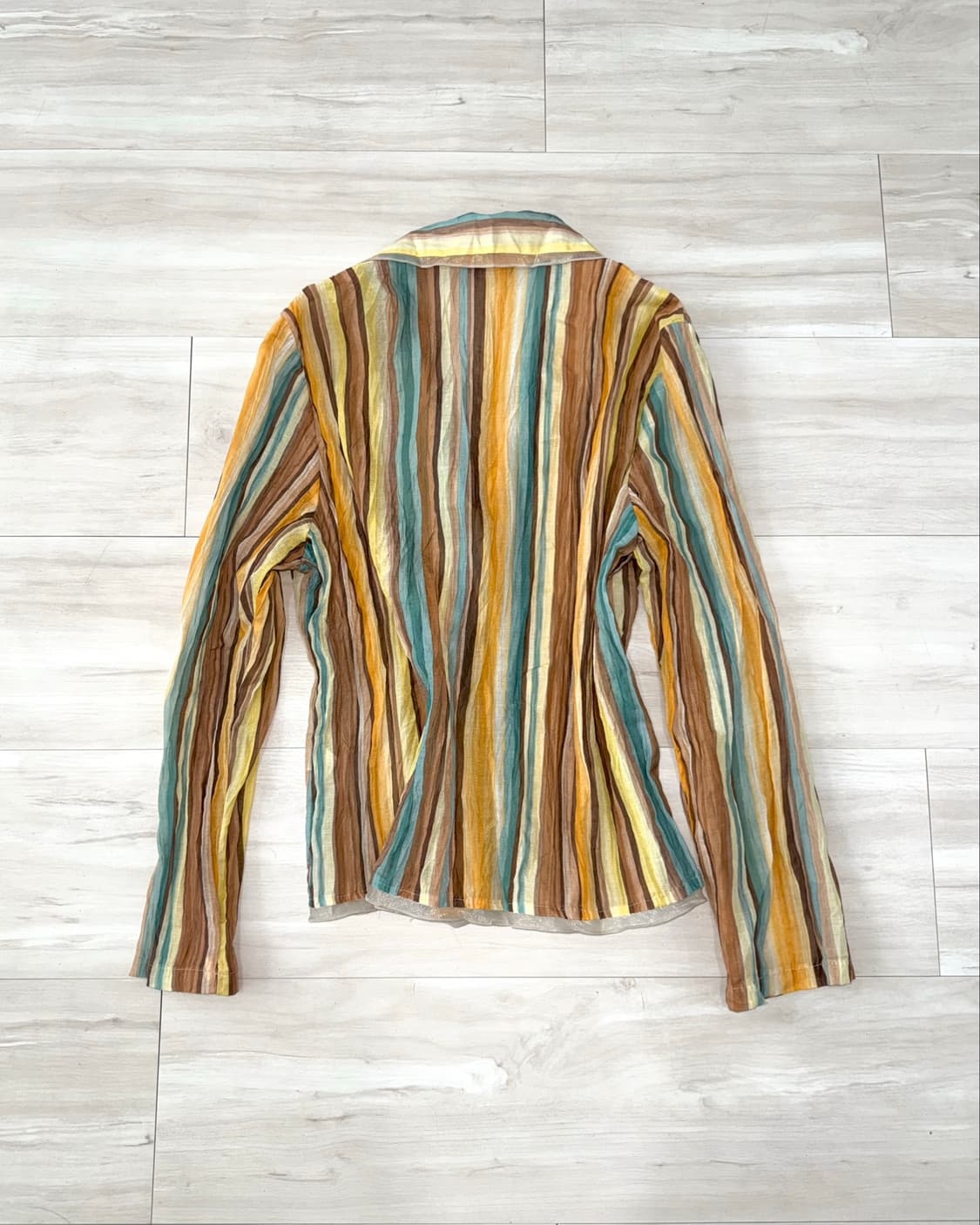 Earthy Tone Sheer Stripe Jacket 상품이미지9