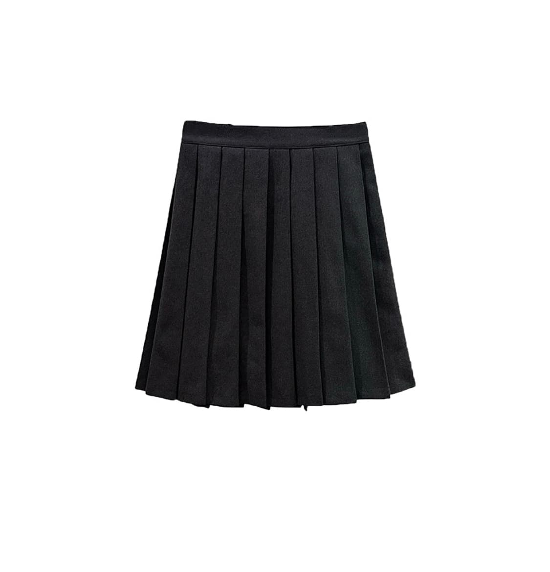 묘랑 퓨어 로로 플리츠 미디 스커트 블랙 상품이미지1