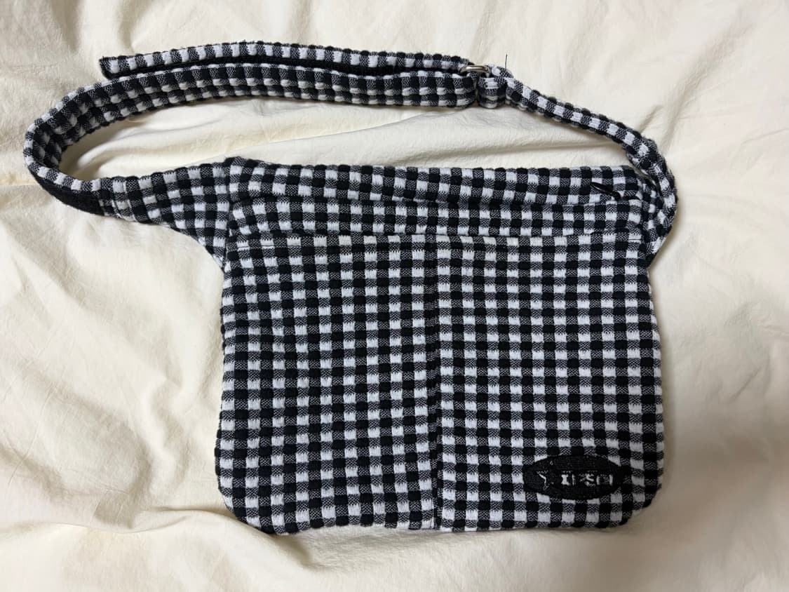 지초이 파르코 웨이스트백 벨트백 black/check 상품이미지5