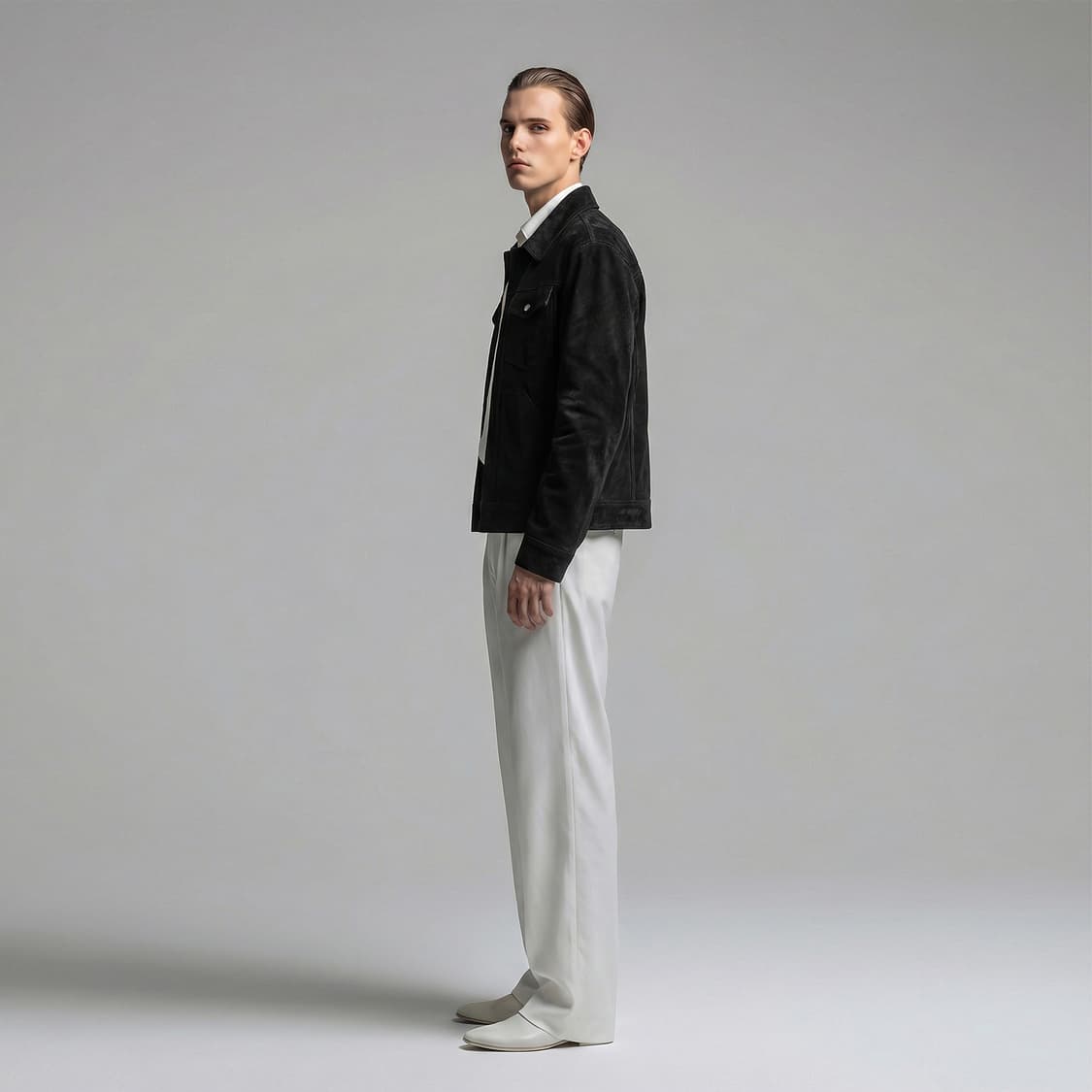 LAMSRINO 스웨이드 트러커 자켓 상품이미지3