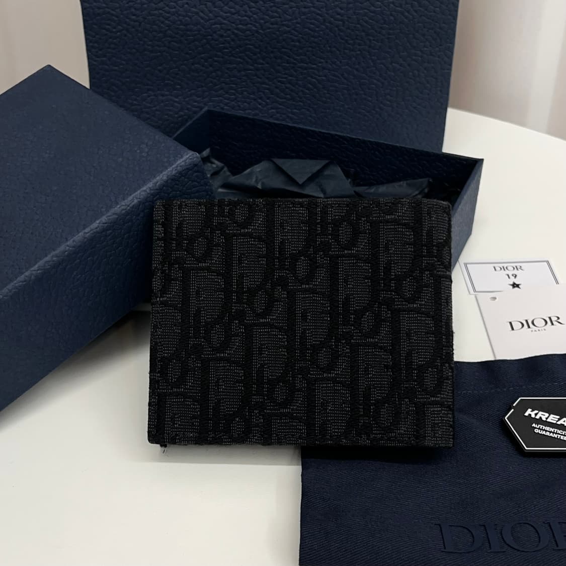 (새상품급/풀박스) 디올 오블리크 반지갑 블랙 상품이미지2