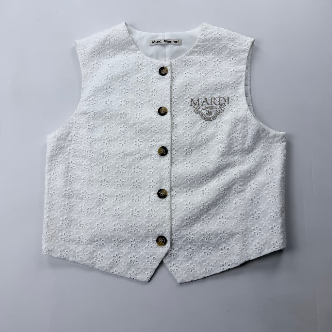 마르디메크르디 CLASSIC VEST EYELET_WHITE 상품이미지2