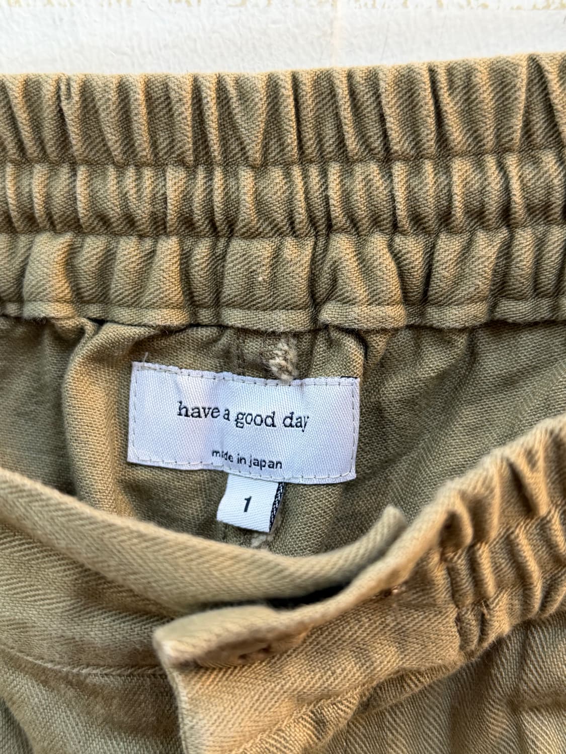 Have a good day 베이지 스트라이프 코튼 밴딩 팬츠 1 상품이미지4