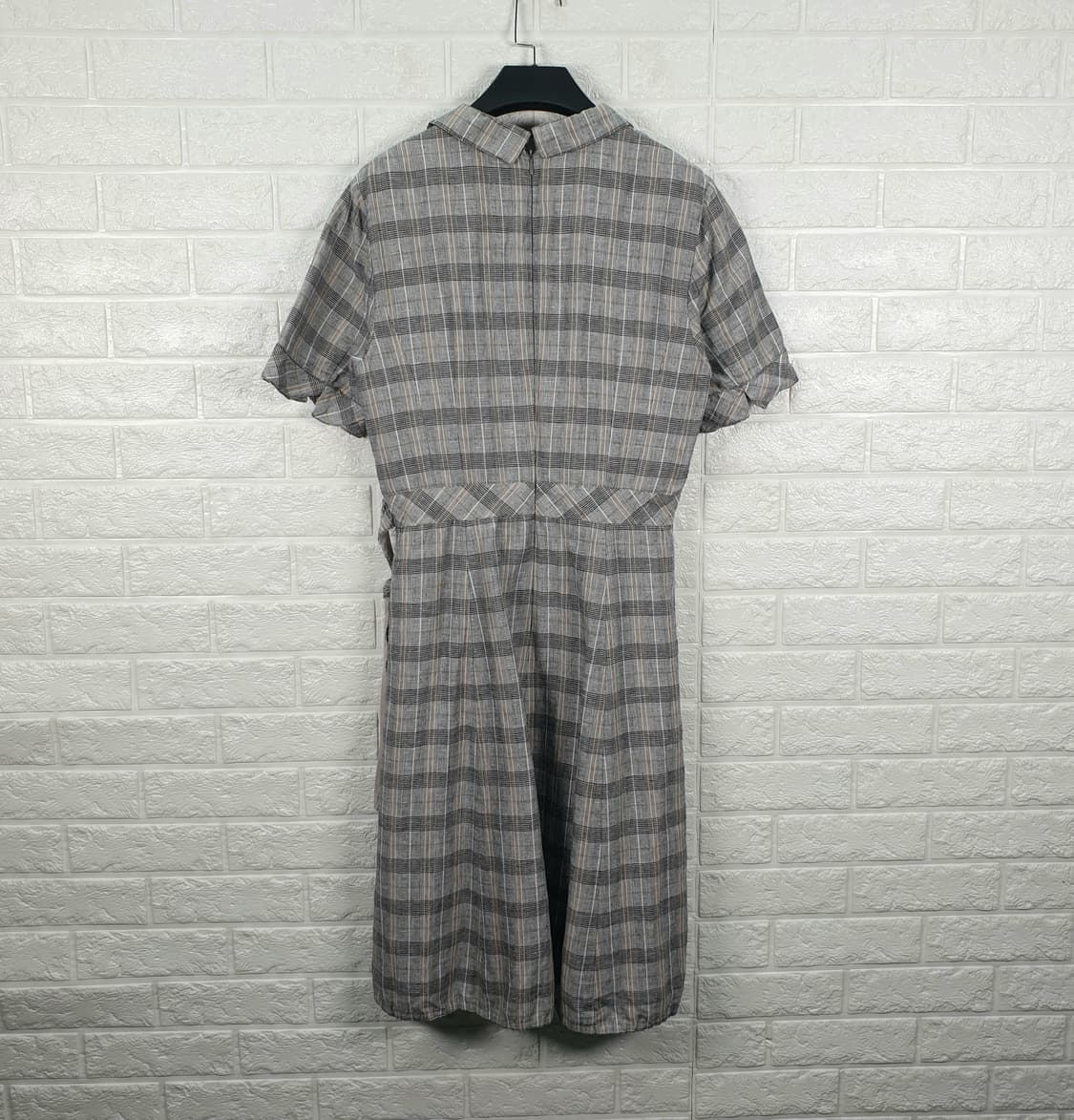 [66]BCBG 린넨 체크 원피스 상품이미지3