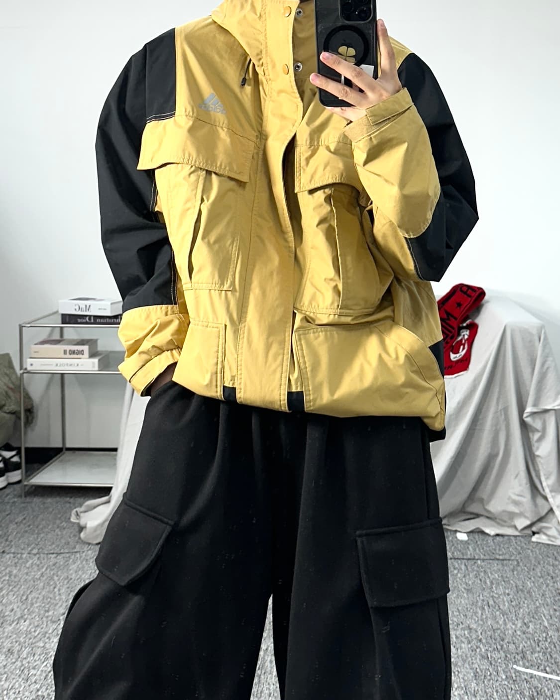 아디다스 PRSVE 포켓 베이지 바람막이 자켓 XL 상품이미지3
