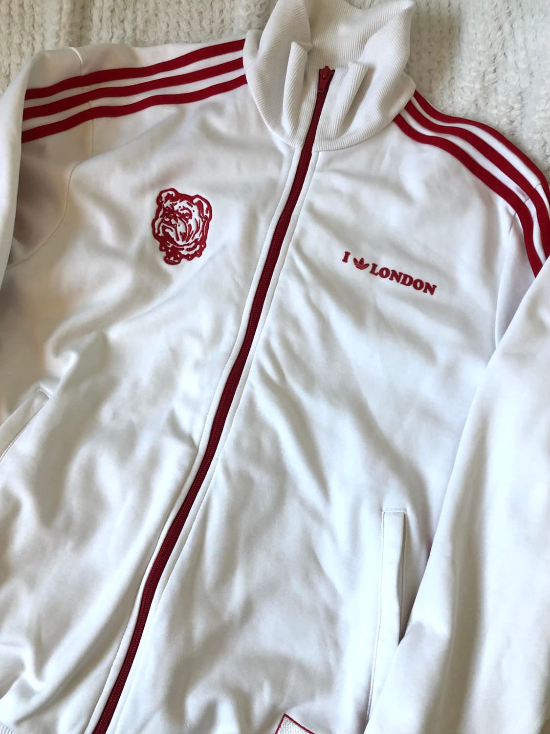 아디다스 빈티지 런던 불독 져지 레드 화이트 상품이미지2