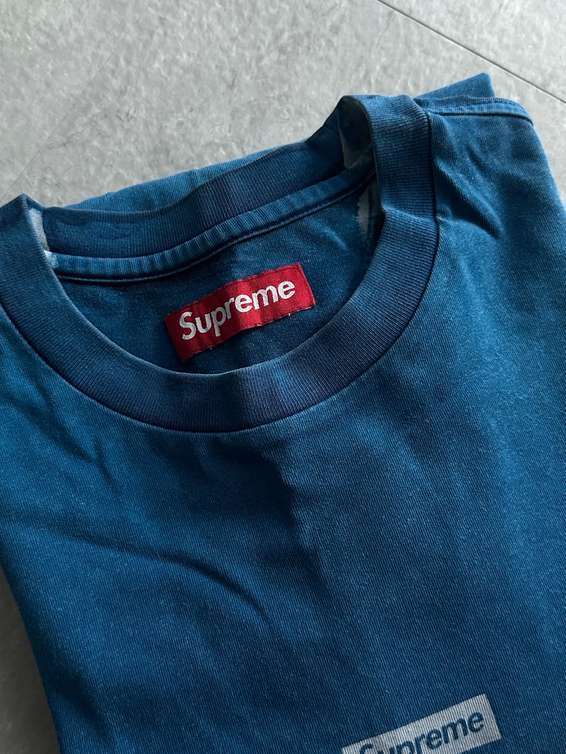 슈프림 오버프린트 스몰 박스 숏슬리브 탑 블루 - 24SS 상품이미지2