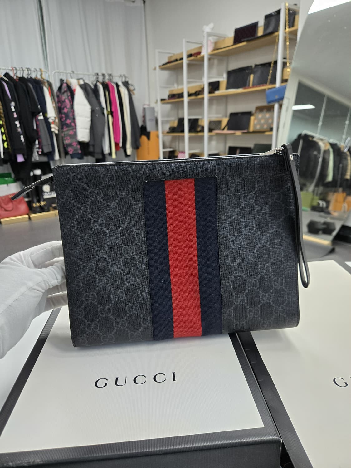 [A급컨디션]구찌 웹삼선 보야주 클러치백 상품이미지1