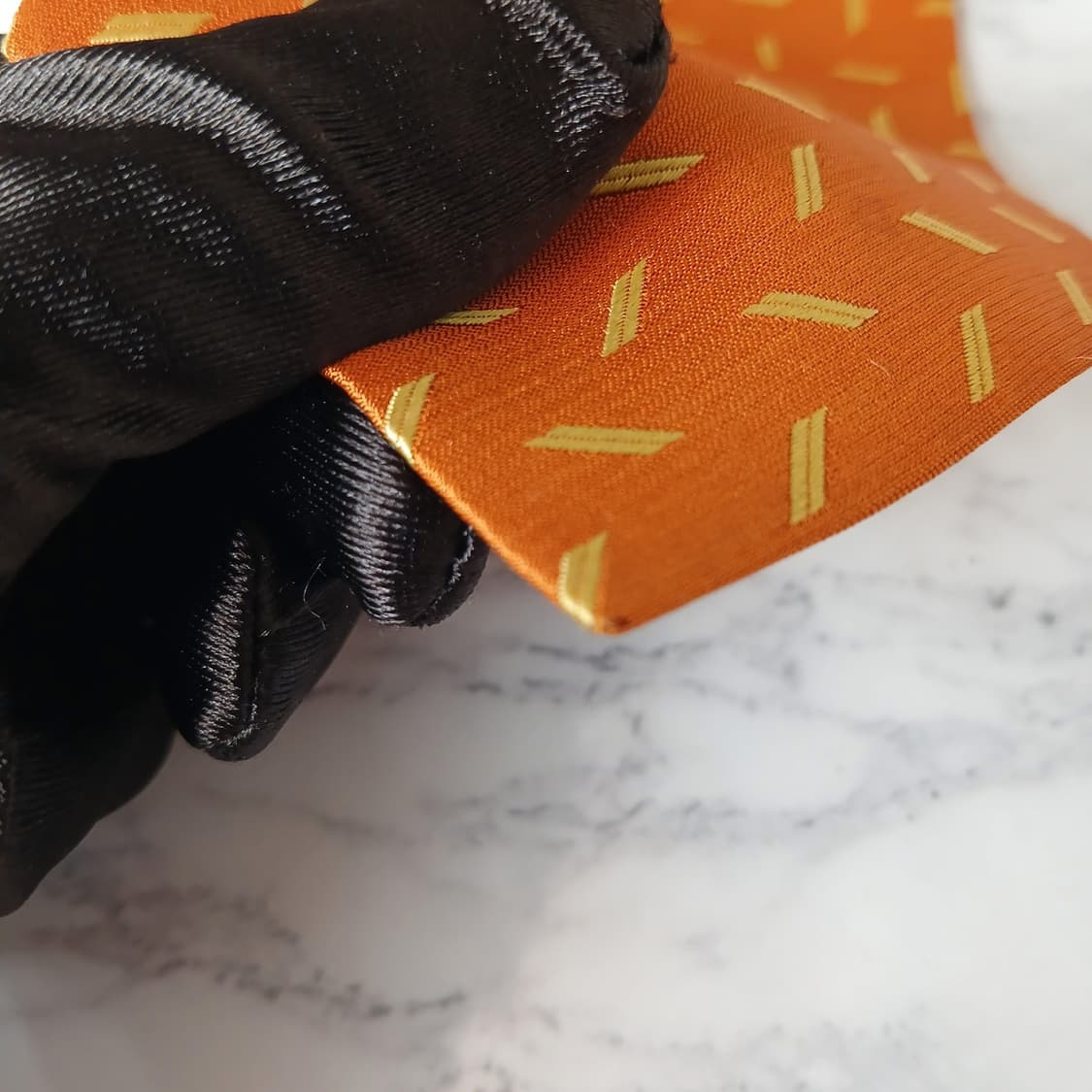 발렌시아가 실크 오렌지 패턴 넥타이 9.5cm A등급 E858 상품이미지7