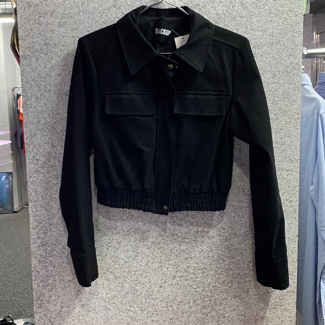 블랙업 미니멀 크롭 스웨이드 자켓 B3784 상품이미지2