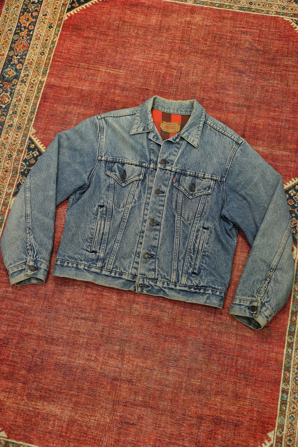 80s 빈티지 리바이스 체크 안감 트러커자켓 판매 상품이미지2