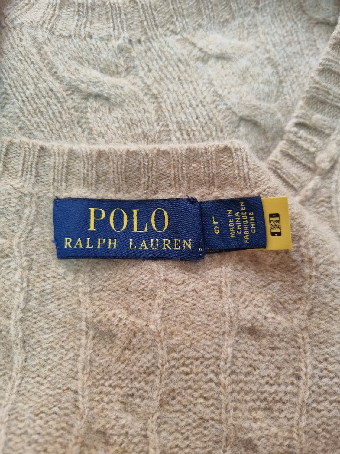 여성 주니어 2022 폴로 QR 캐시미어 울 긴팔 케이블 꽈배기 니트 상품이미지8