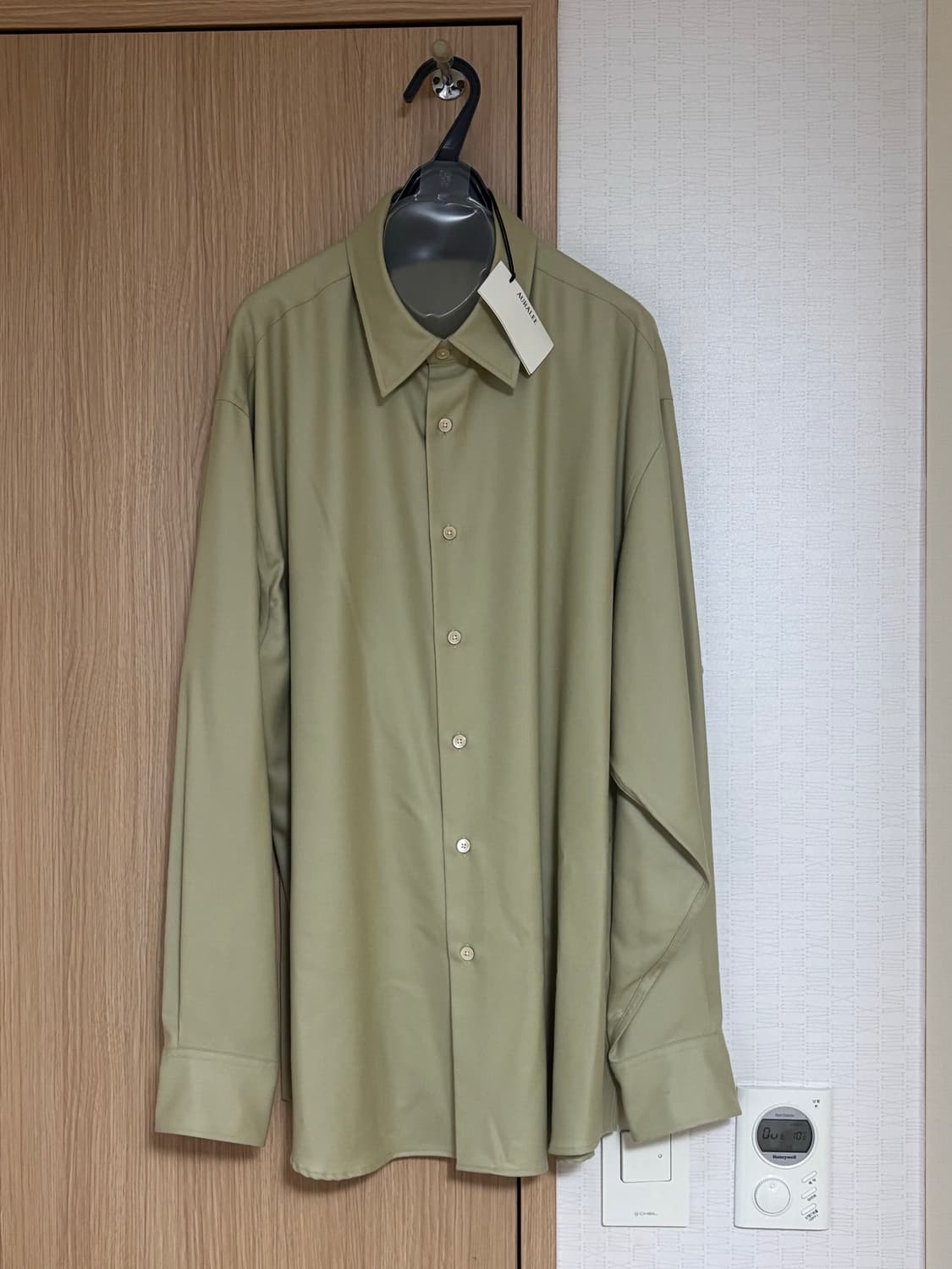  [새상품] 오리리 슈퍼 라이트 울 셔츠 라이트 카키 상품이미지2
