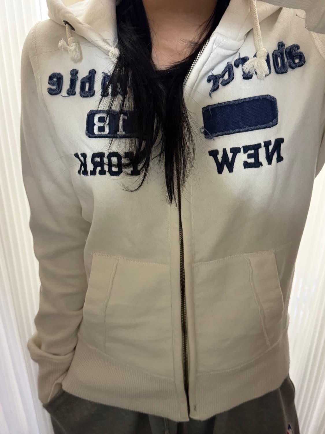 대장템 아베크롬비 화이트 후드집업 s 상품이미지1