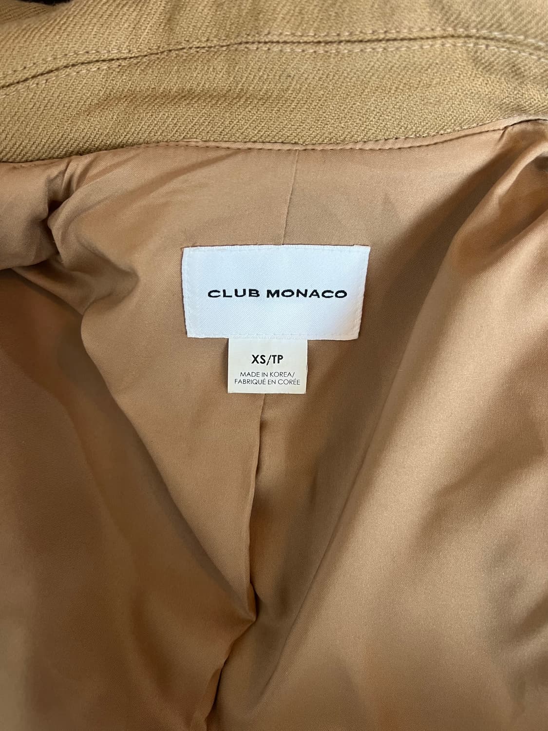 클럽모나코 여성 카멜베이지 간절기코트 울코트  상품이미지4