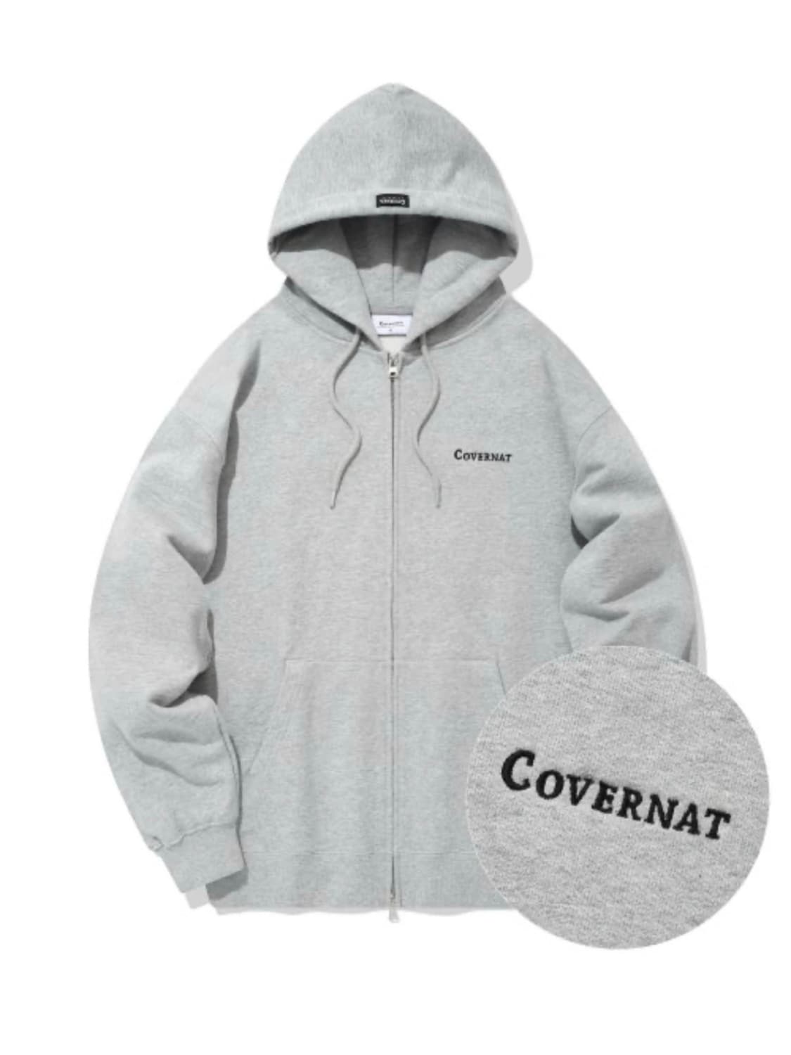 커버낫 스몰 어센틱 로고 후드집업 멜란지 그레이 후드집업 S 상품이미지1
