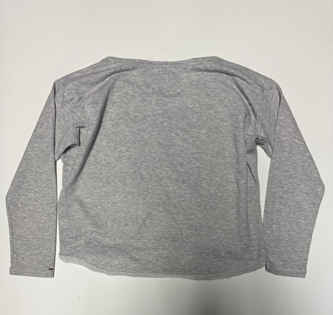 여성 타미힐피거 데님 타이거 자수 빅 사이즈 크롭 긴팔 티셔츠 F 상품이미지2