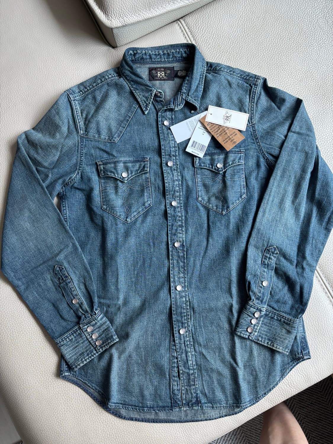 RRL 슬림핏 데님 웨스턴 셔츠 M 상품이미지2