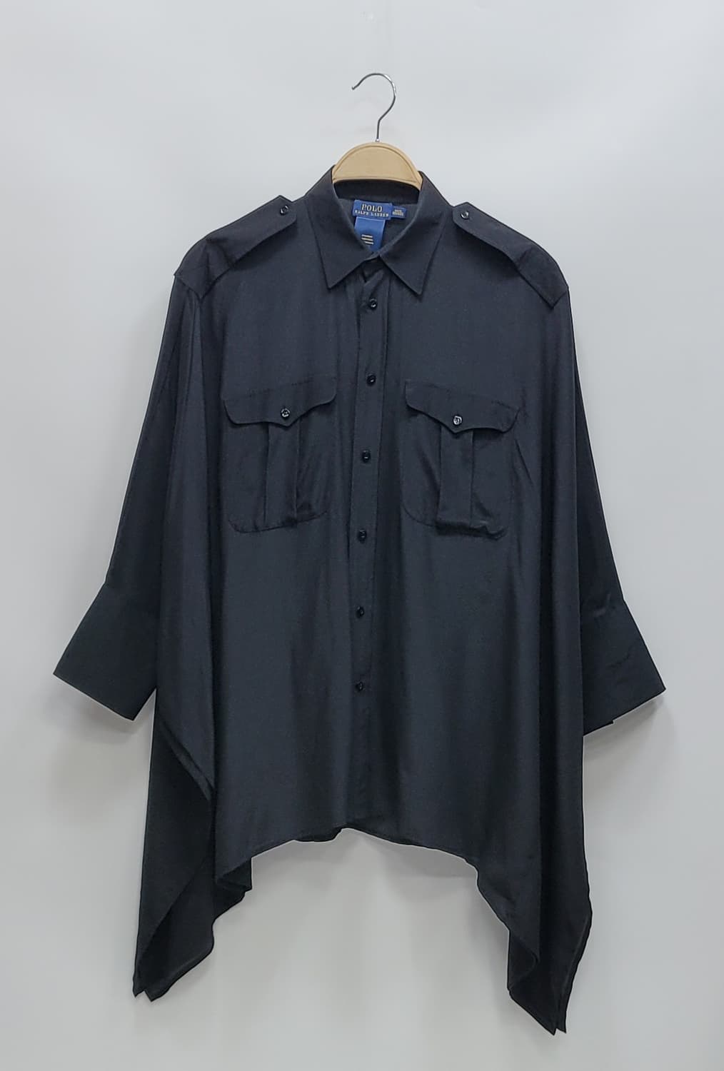 POLO 폴로랄프로렌 오버핏 실크 블라우스 셔츠 / 여 XS 블랙 상품이미지1