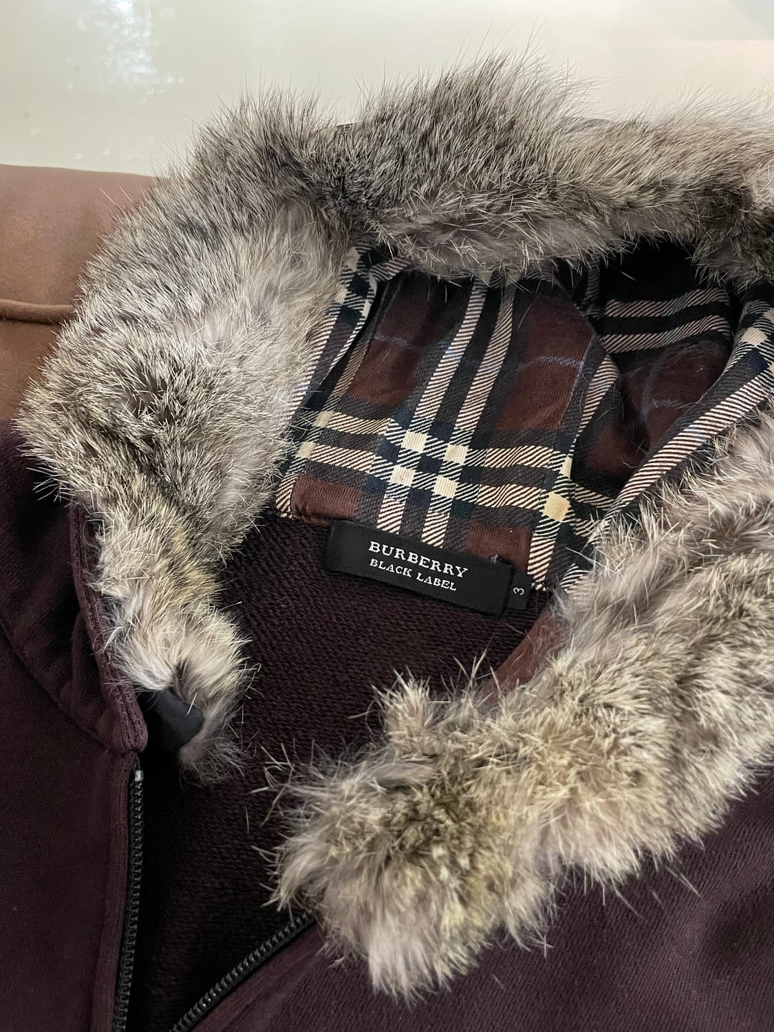 Burberry 버버리 블랙라벨 Y2K 털 후드 자켓 상품이미지6