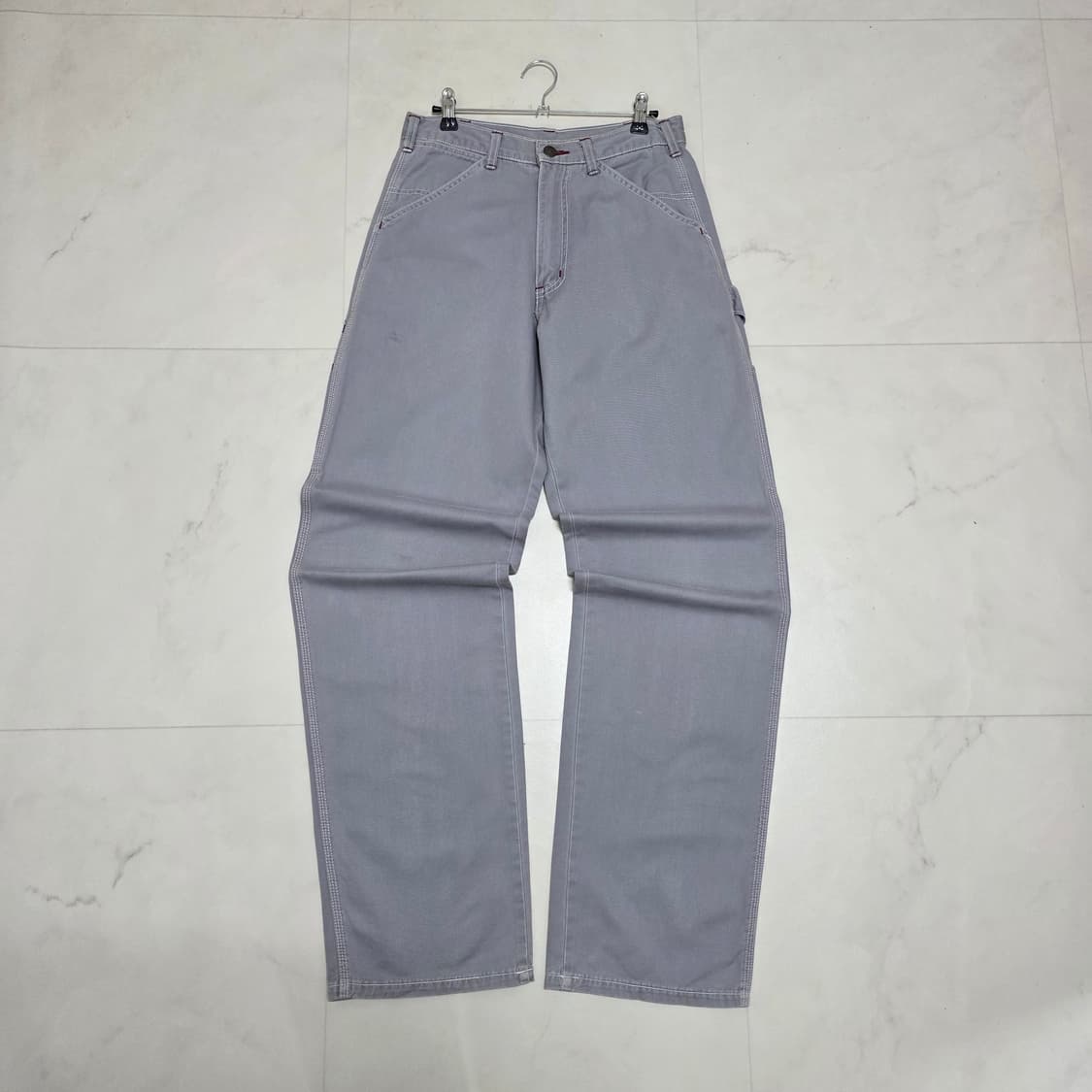 28 일본빈티지 더스티 퍼플 카펜터 세미와이드 팬츠 상품이미지2