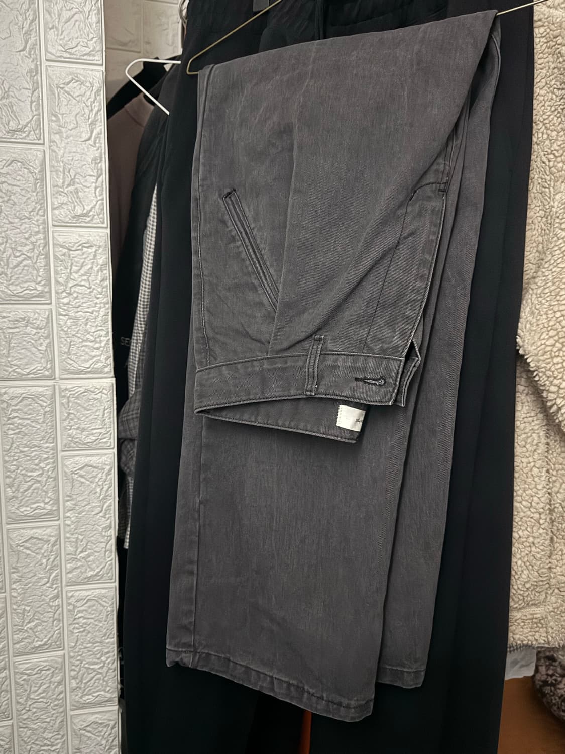 (택만 제거) 파브레가 피그 다잉 원턱 코튼 팬츠 새거 상품이미지5