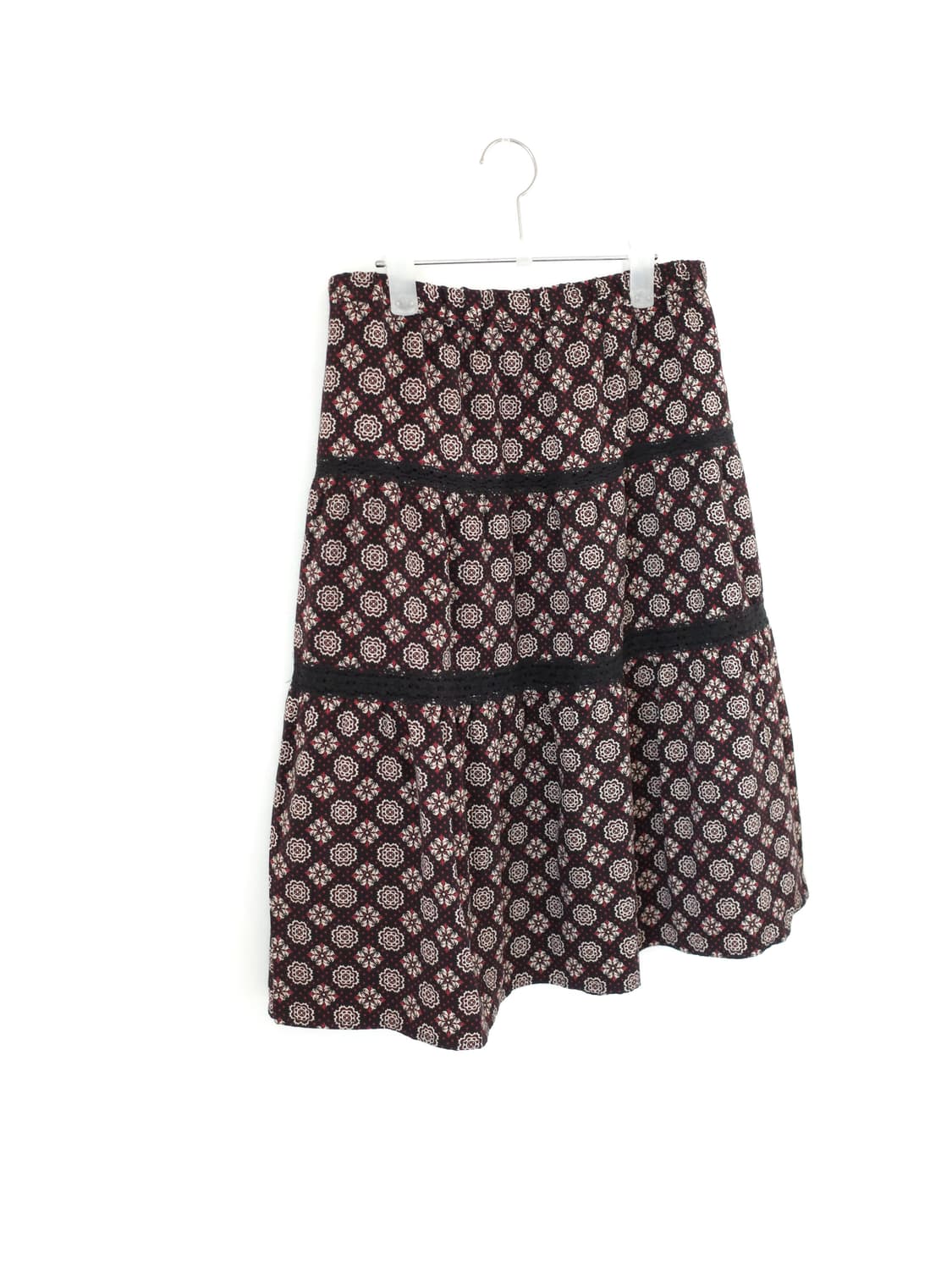 빈티지 플레어 패턴&레이스 스커트 상품이미지2