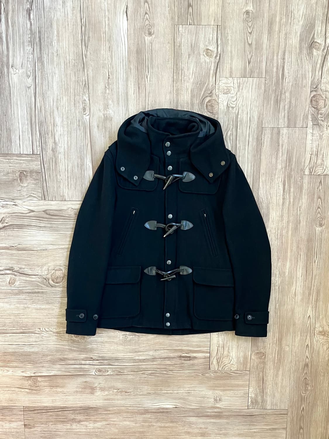 Men’s bigi 블랙 더플 코트 상품이미지1