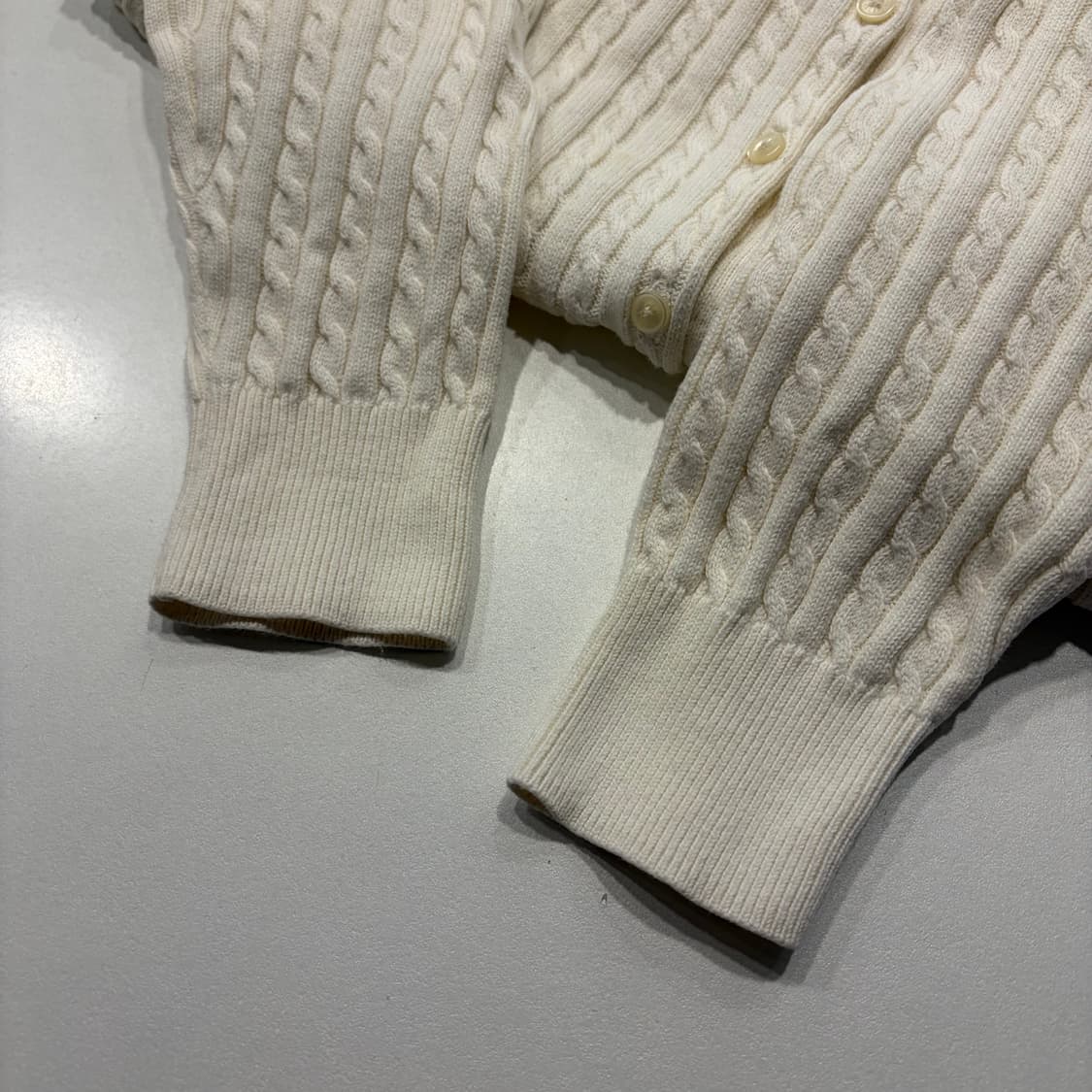 [XL] 폴로 랄프로렌 큐알 케이블 니트 가디건 아이보리 C728 상품이미지7