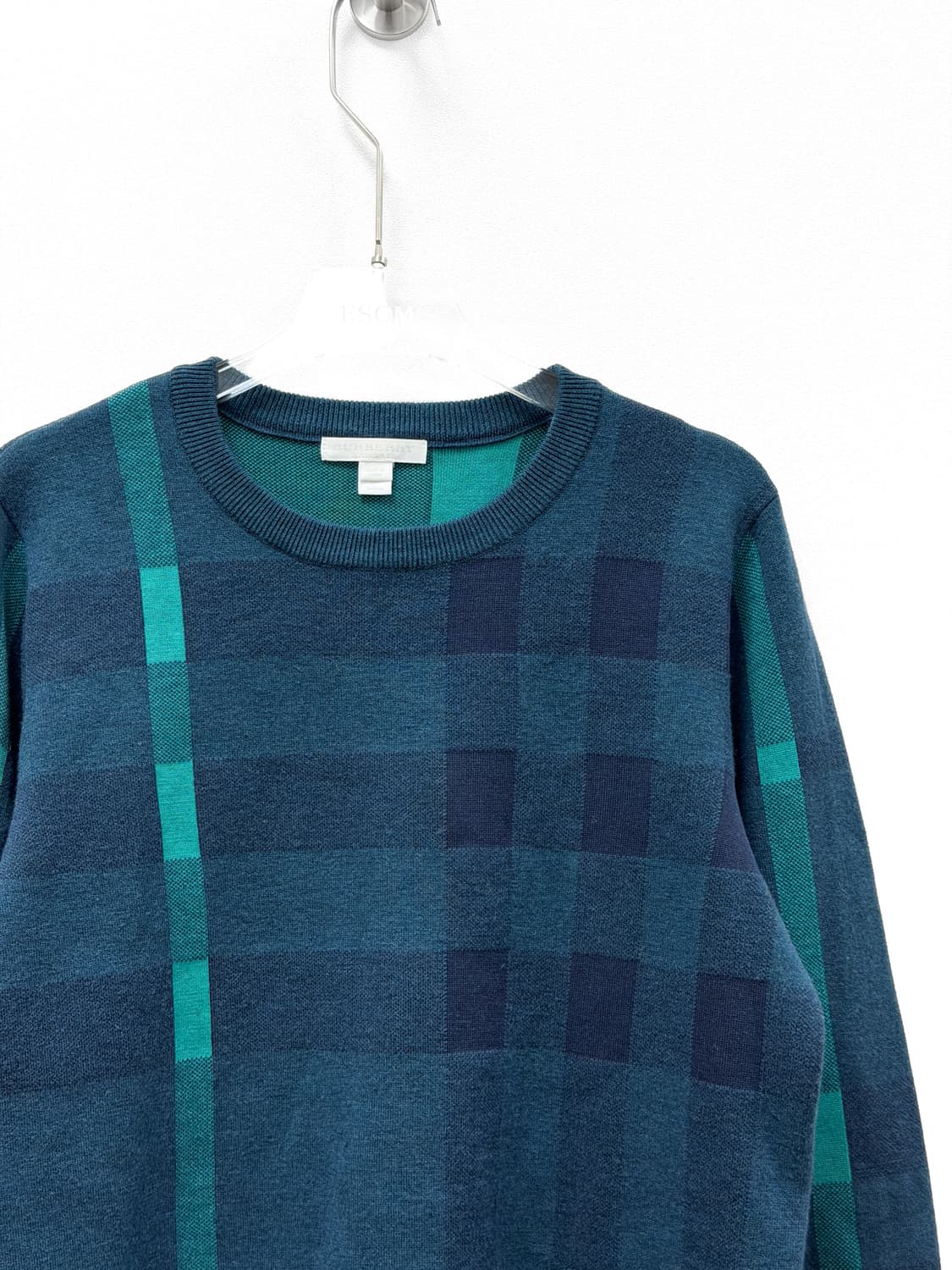 버버리 칠드런 체크 라인 울 코튼 니트 스웨터 상품이미지2