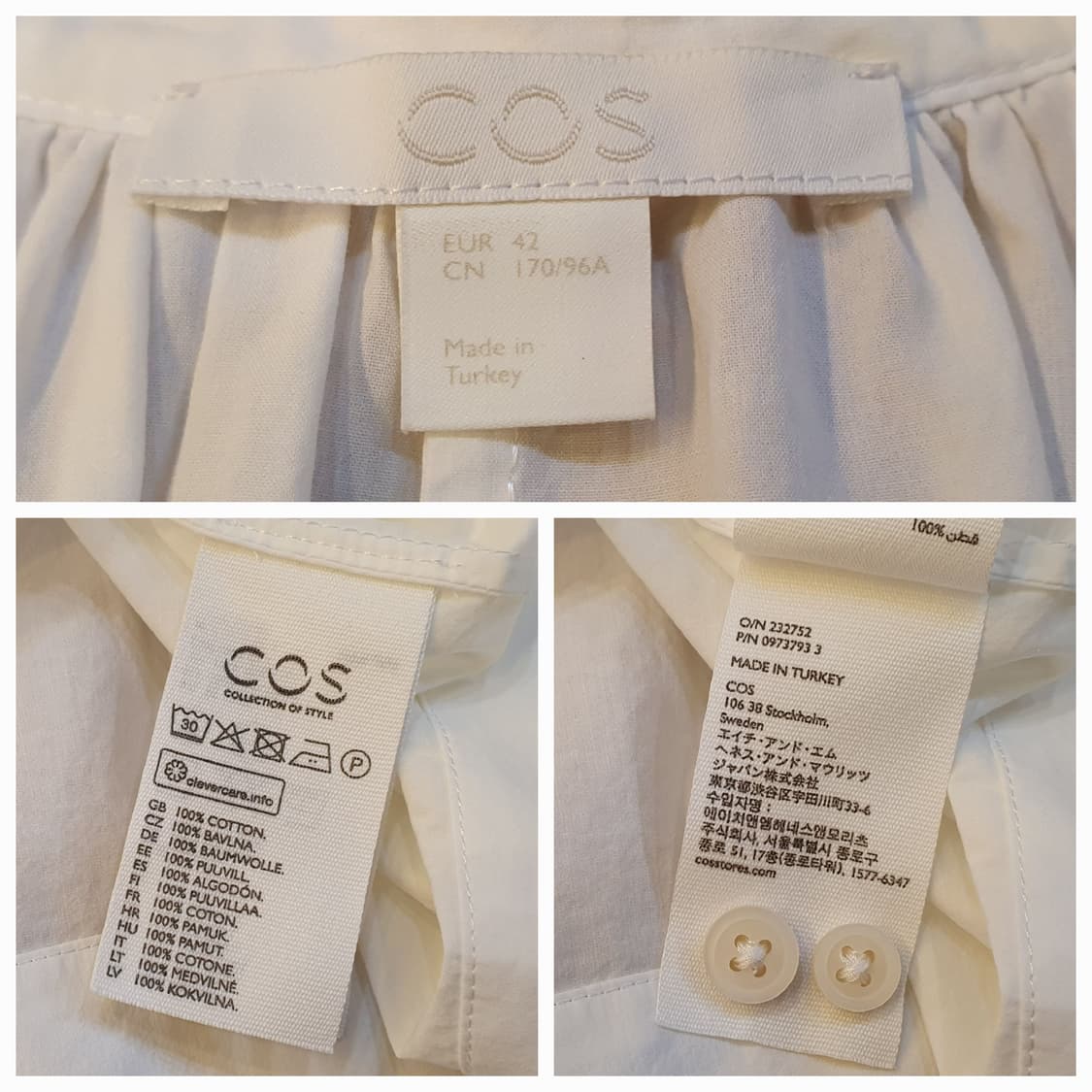 66~88.COS 오버사이즈 화이트셔츠  상품이미지6