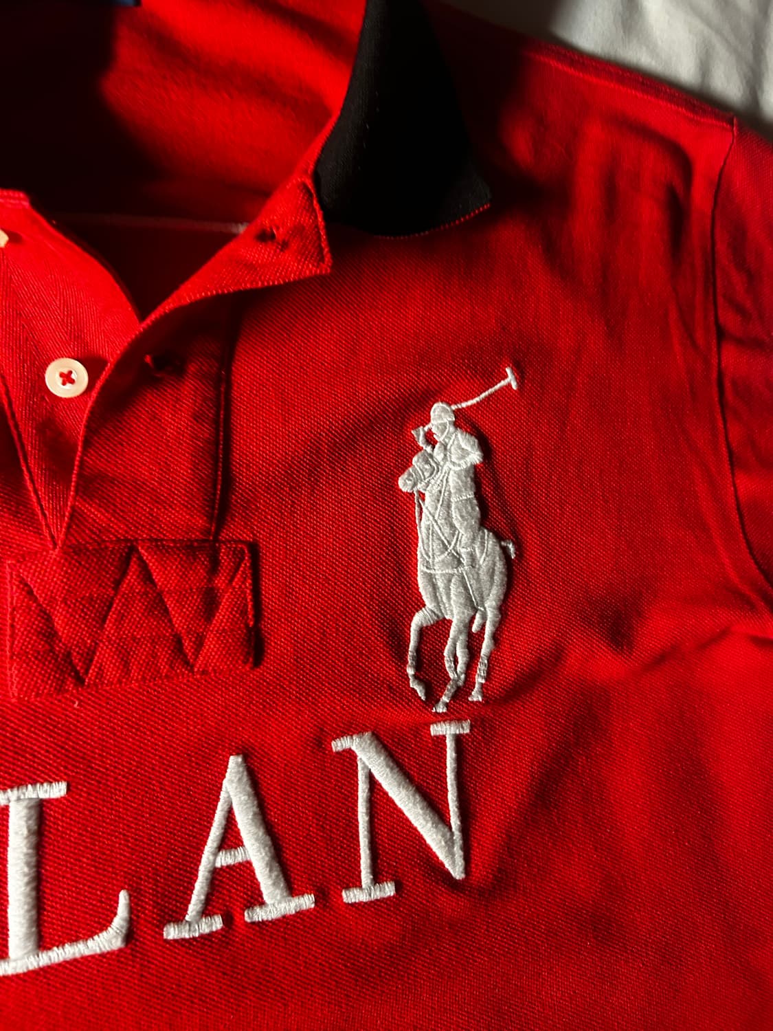 (유일매물)정품 폴로 랄프로렌 빅포니 밀란 레드 반팔 카라티 상품이미지4