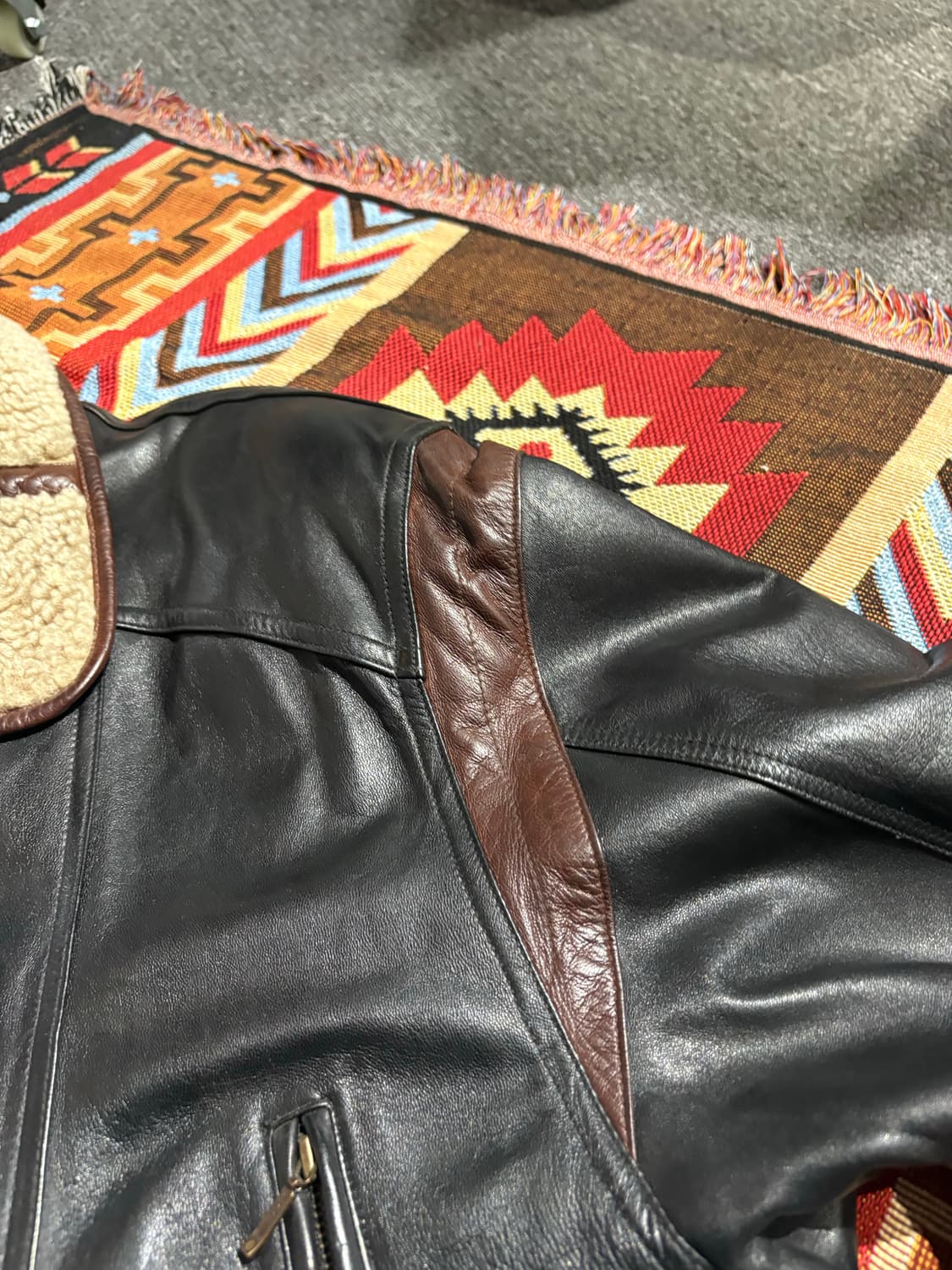 빈티지 양가죽100% 레더코트자켓 상품이미지3