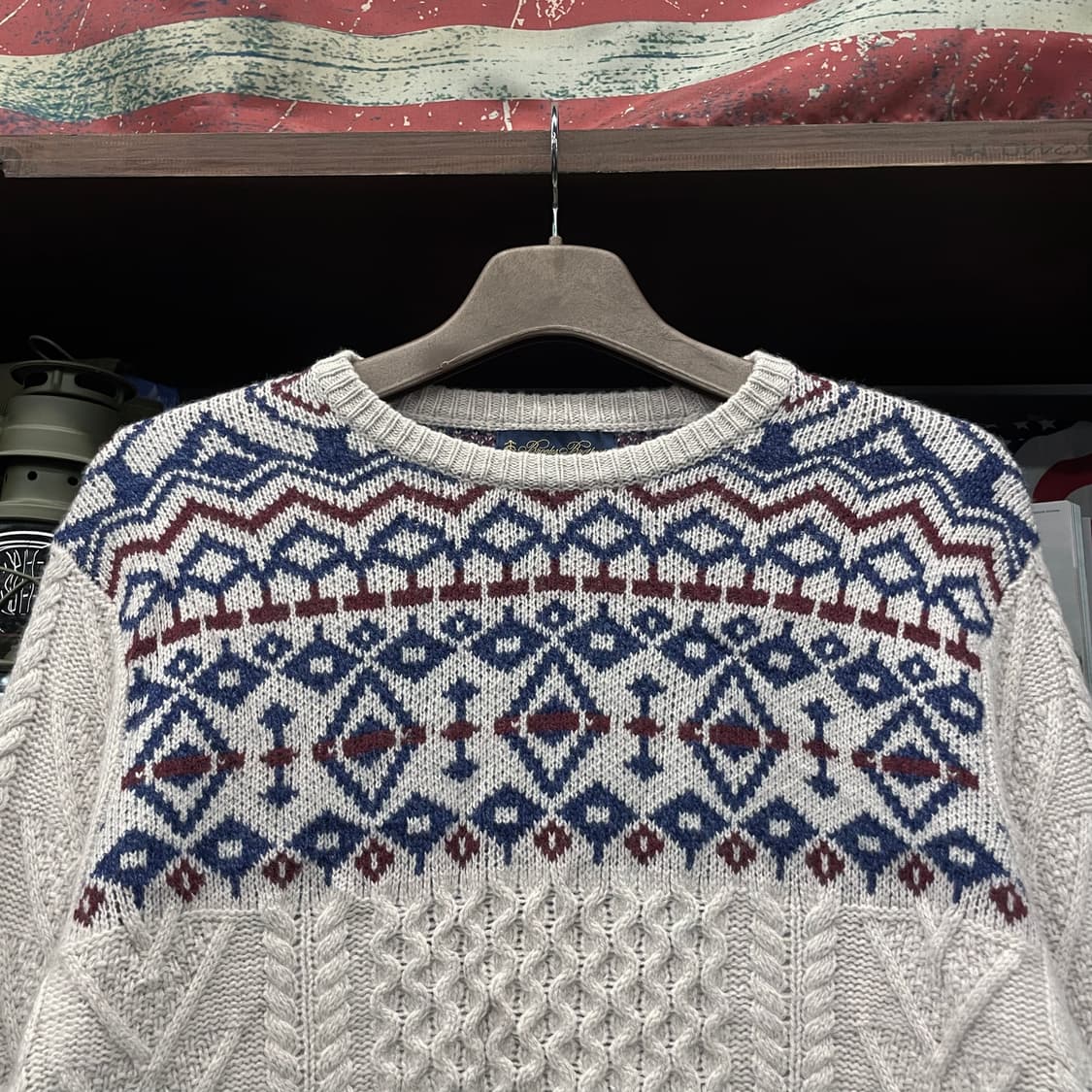 브룩스 브라더스 이탈리안 얀 페어 아일 케이블 니트 스웨터 상품이미지3