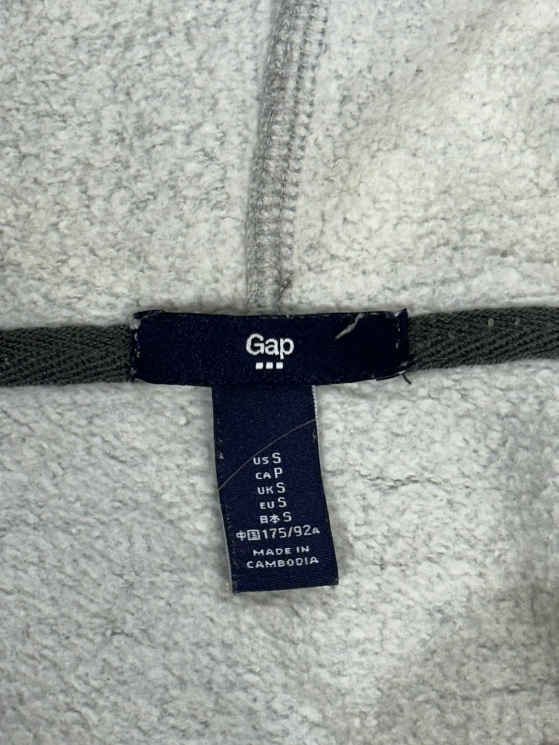 Gap 그레이 로고 내부 기모 후드집업 자켓 S 상품이미지7