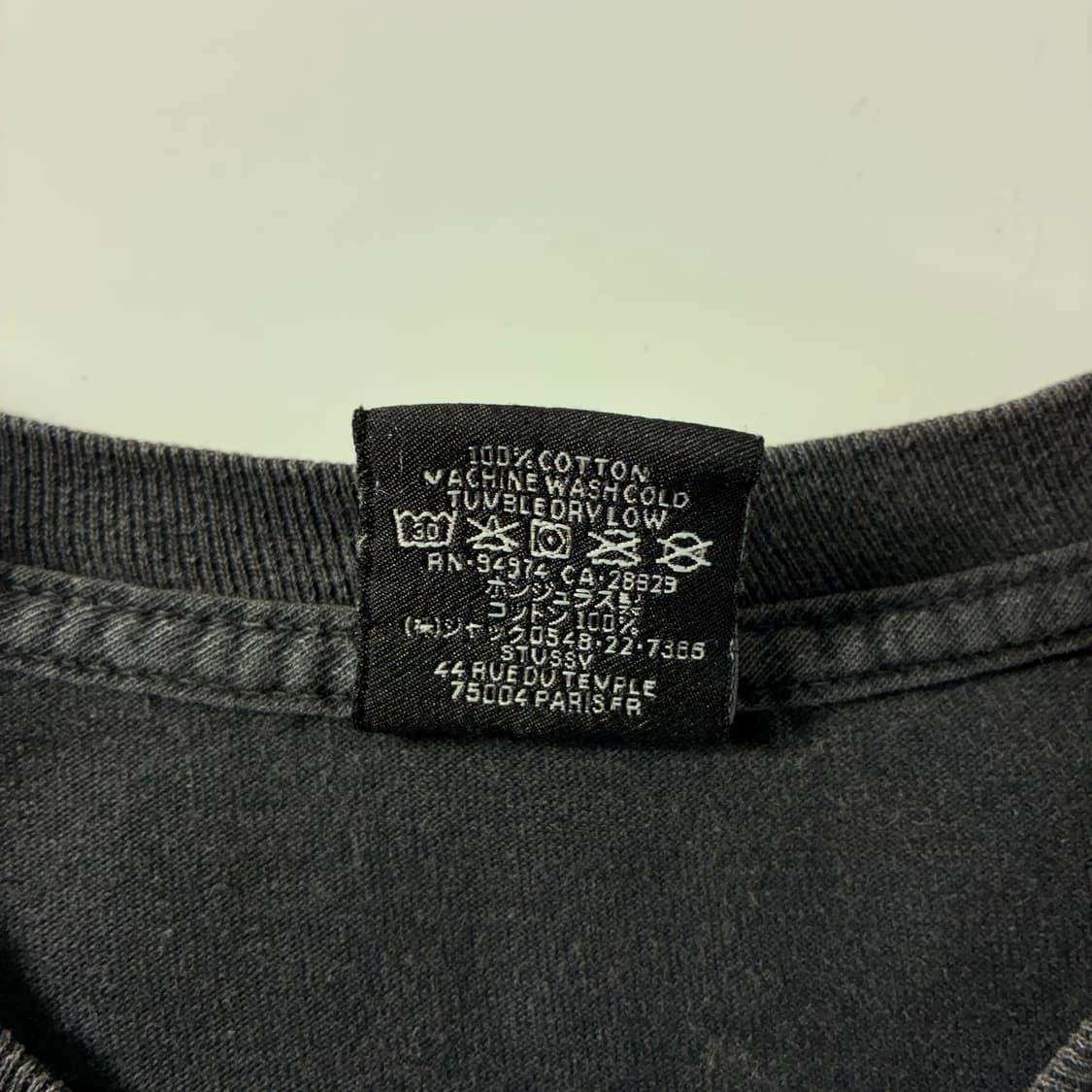 Stussy  스투시 올드폰 피그먼트 다이드 블랙 반팔티셔츠  상품이미지7
